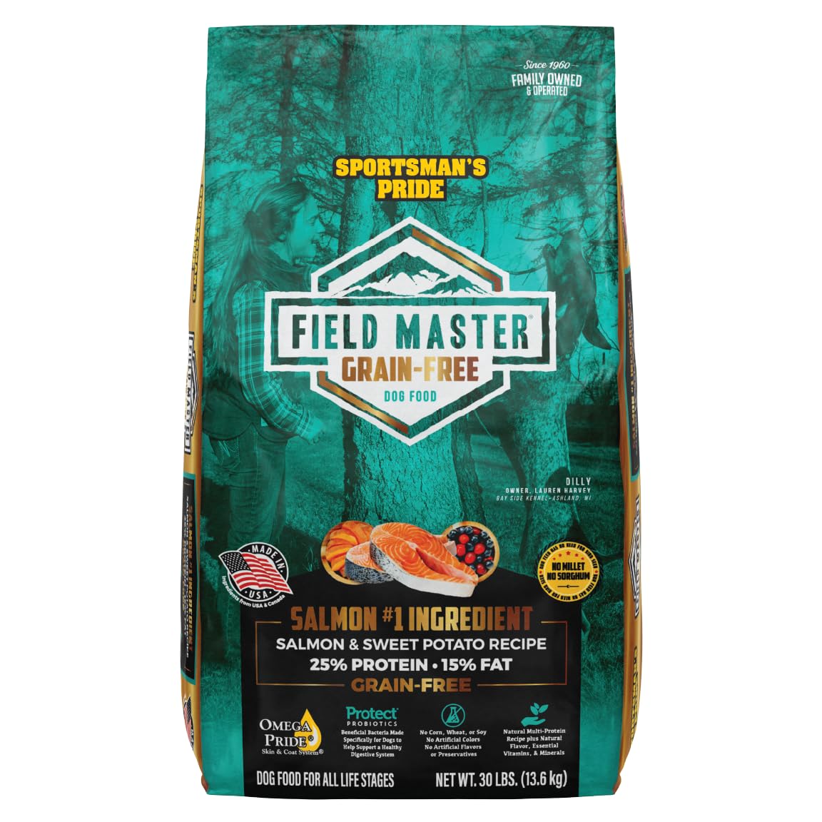 Sportsmans Pride Field Master Grain-Free Salmon & Sweet Potato Recipe Dry Dog Food, 30-lb Bag