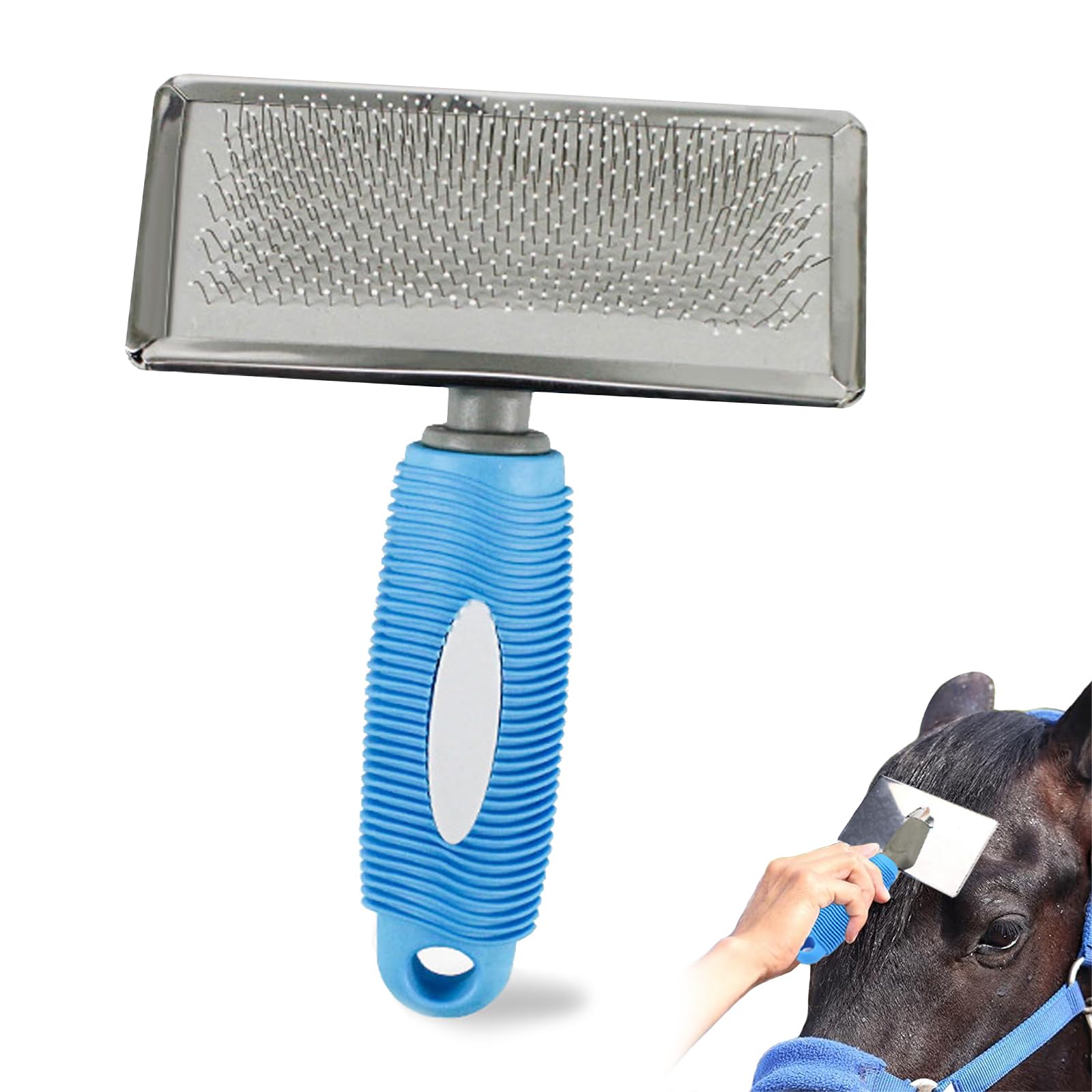 ZBJBinCH Horse Pin Brush, Horse Grooming Brush, Horse Massage Brush, Horse Hair Brush, Professional Grade Horse Brush, Dog Hair 