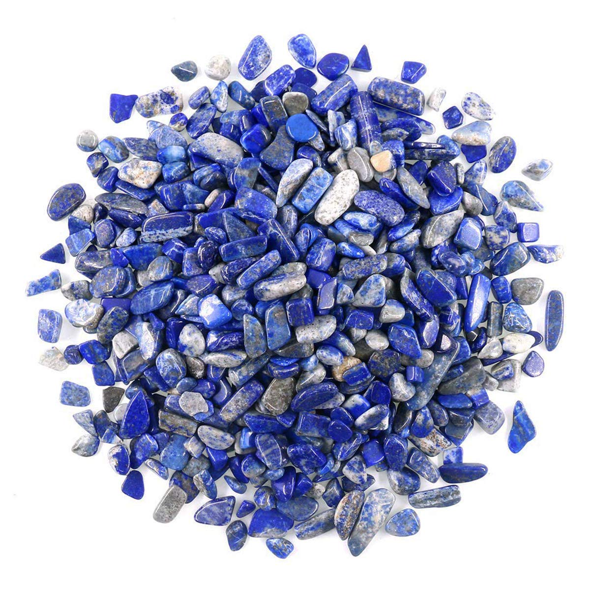 Wayber 1 Lb/460G Deep Blue Lapis Lazuli Pebbles Irregular Decorative Stones Natural Crystal Rock Gravel For Aquarium/Fish Turtle Tank/Succulent Plants/Air Plants Decoration (Fill 0.9 Cup)