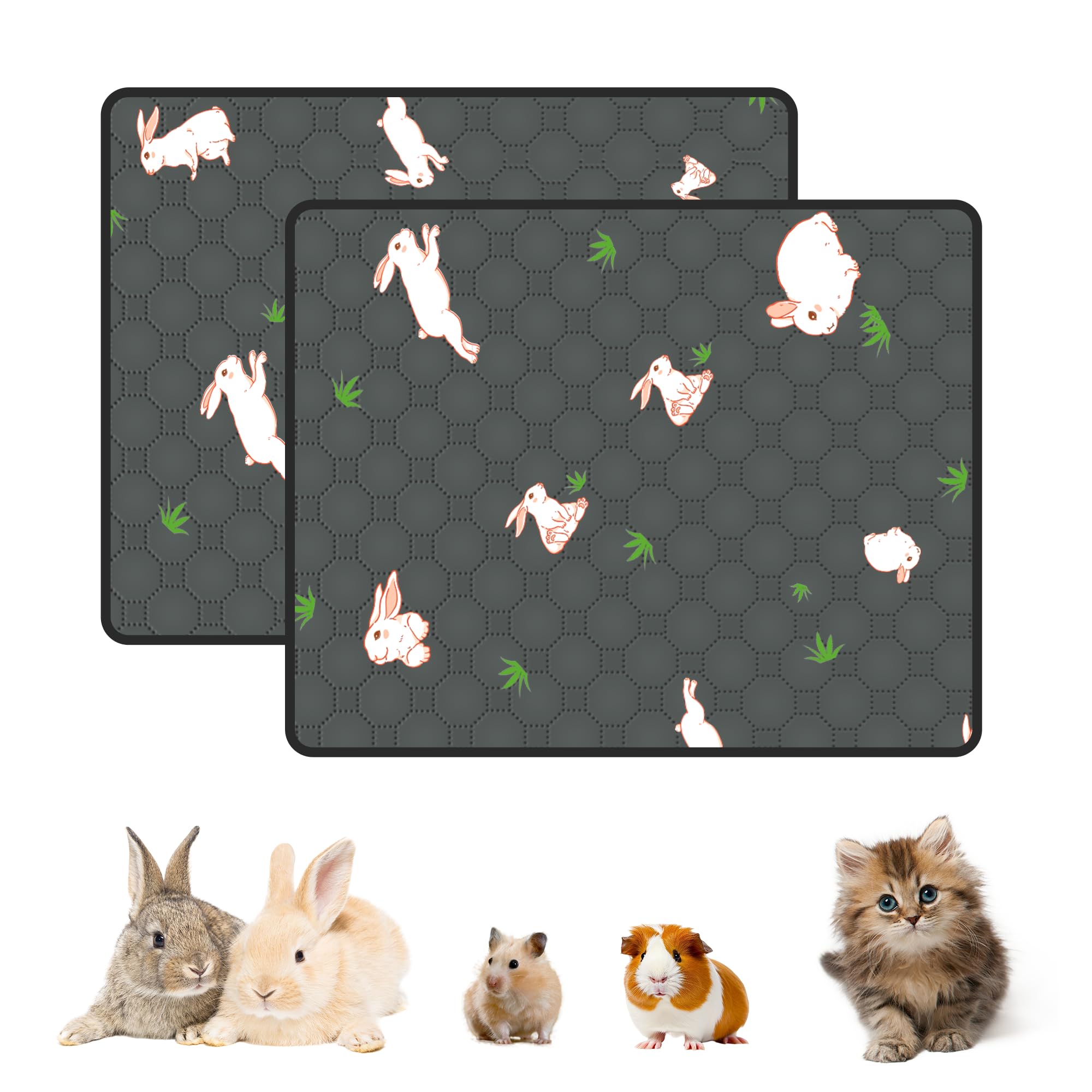 Modeslab 4-Pack Guinea Pig Cage Liner, 18In X 24In Fast Absorption Washable Bedding Pee Pads For Dogs Puppy Rabbit Small Animal 