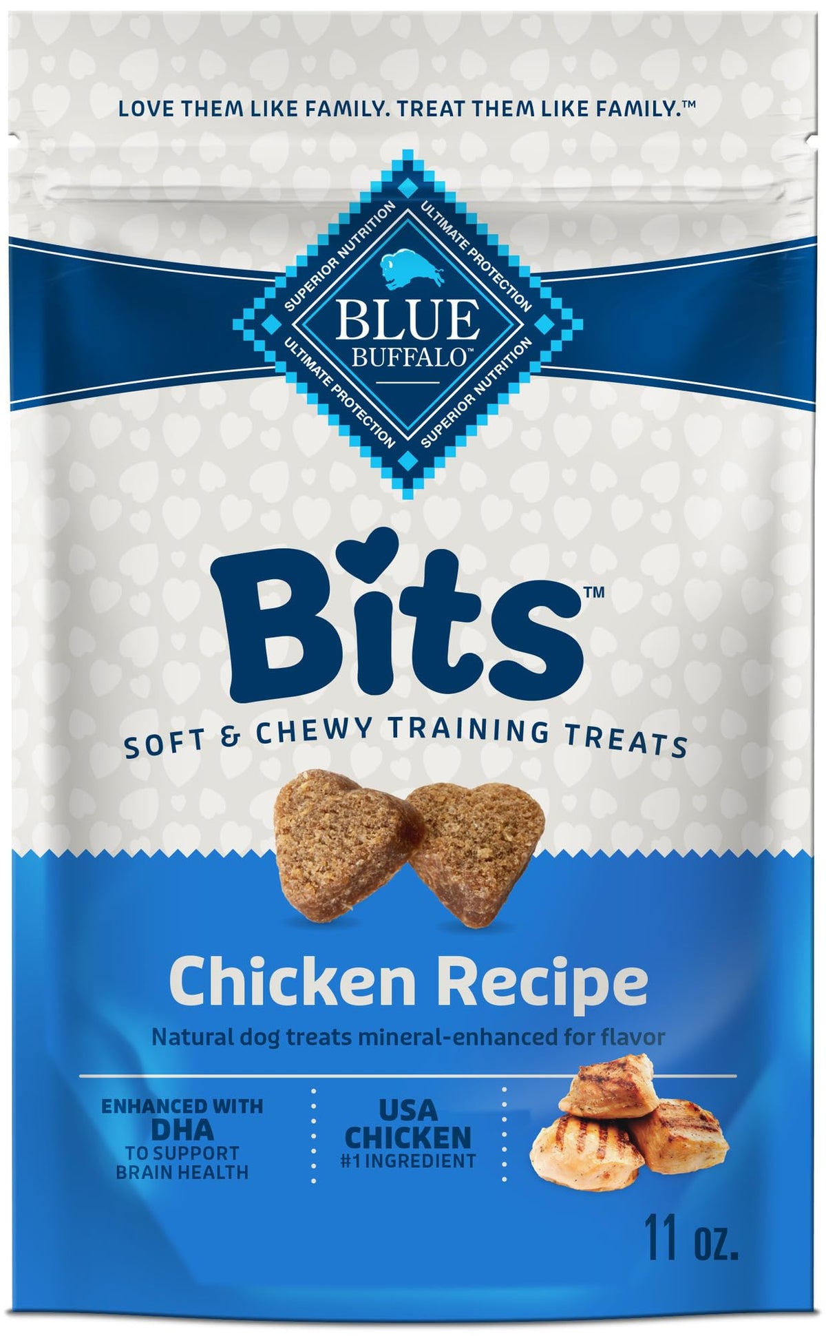 Blue Buffalo Blue Bits Natural Soft-Moist Training Dog Treats, Chicken Recipe 11-Oz Bag