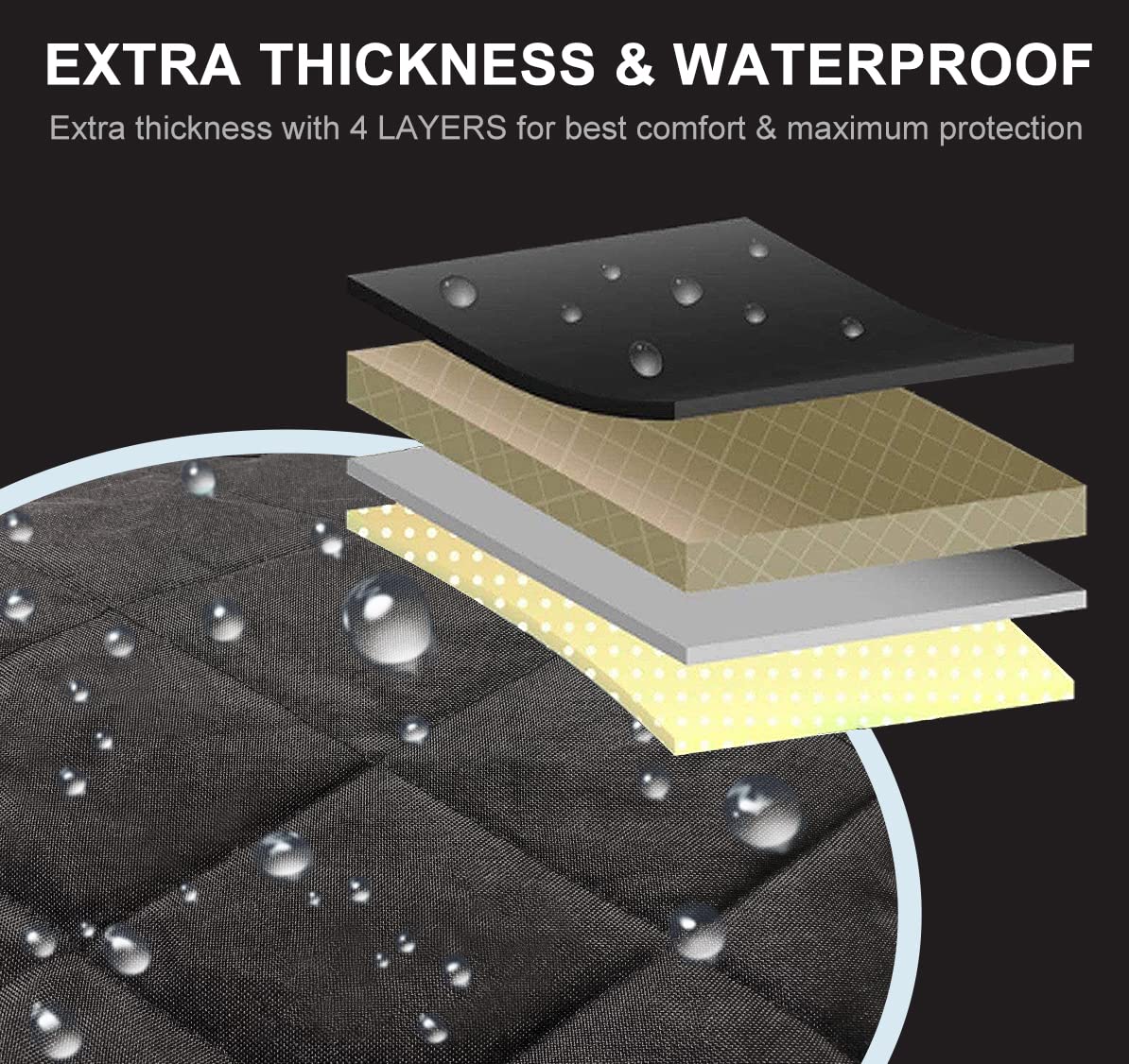 AsFrost Dog Seat Cover, Waterproof Pet Car Seat Covers, Dogs Front Seat, Nonslip Heavy Duty Durable Scratch-Proof Car Seat Prote