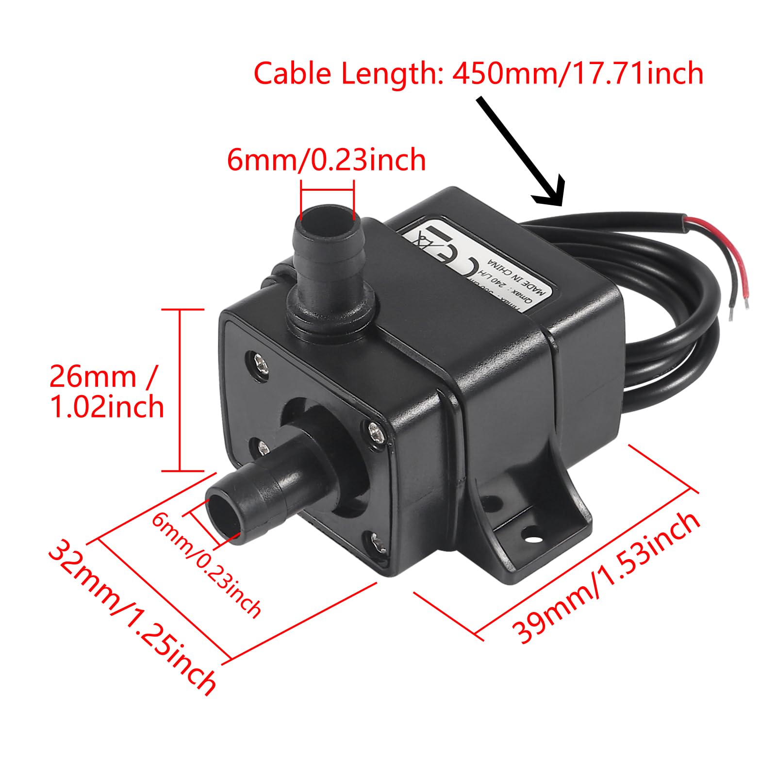 2PCS 12V DC Brushless Submersible Water Pump Small 240L/H Ultra Quiet Water Pump for Aquarium Fish Tank Fountain (12V 5W 240L/H)