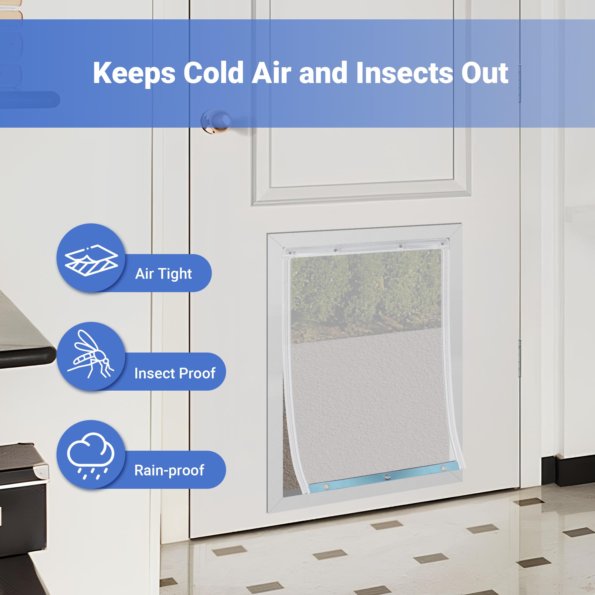 Dog Door Replacement Flaps - Large Measures 10.5'' X 15'', Dog Door Flap Compatible With Ideal Pet Original Plastic Pet Door - R