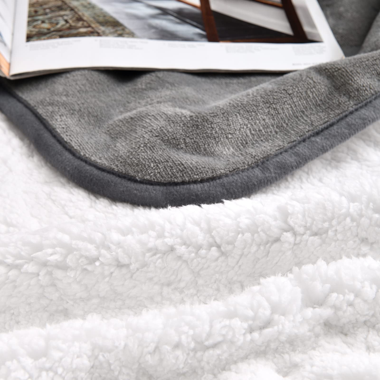 Yaning Waterproof Blanket for Pets, Soft Polyester Sherpa Fleece, Grey, 50x60 inches, Reversible Furniture Protector
