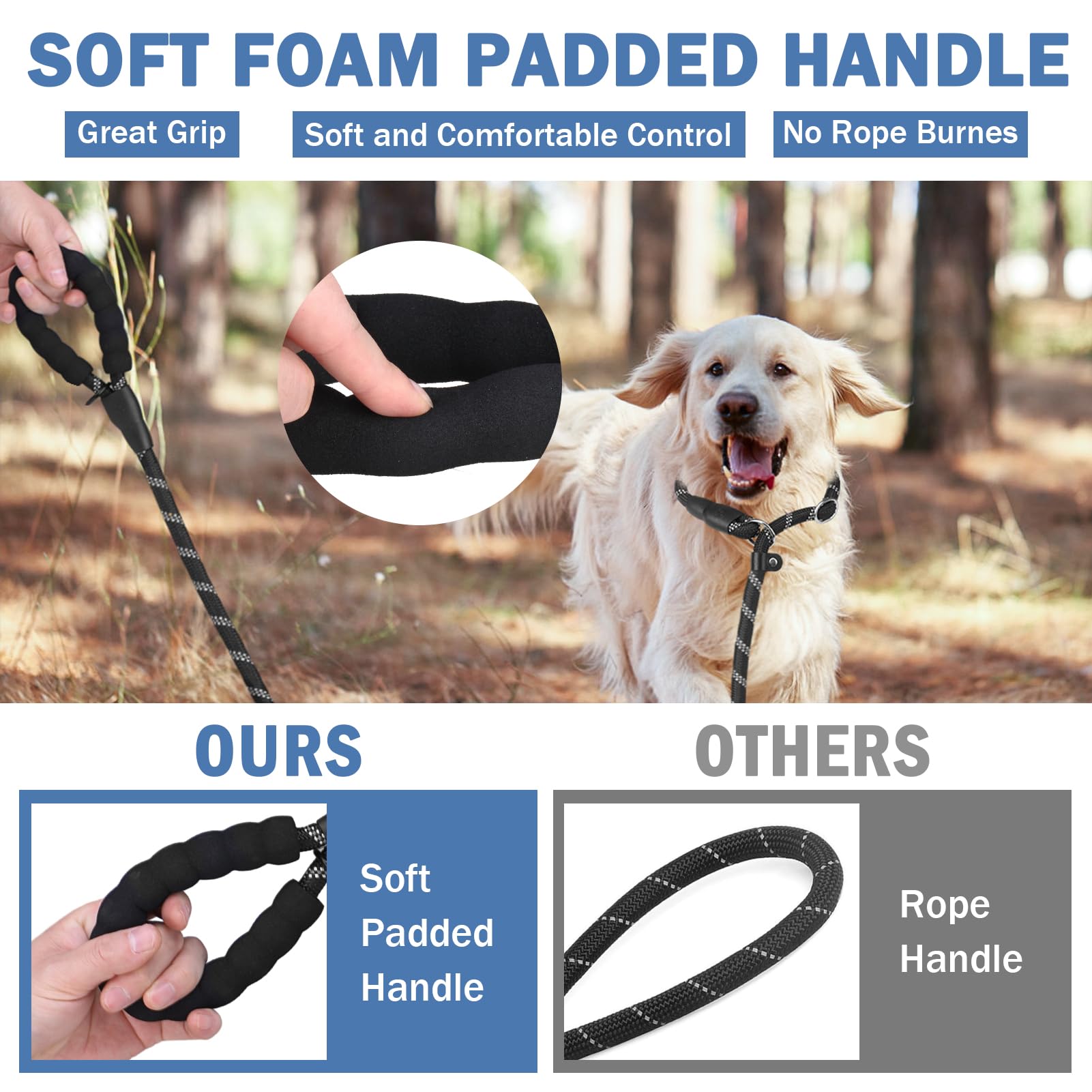 Homimp Slip Lead Dog Leash 6 Ft - Reflective 4 Pcs Bulk Color Heavy Duty Rope Dog Leash For Small Medium Large Dogs Puppy - Soft