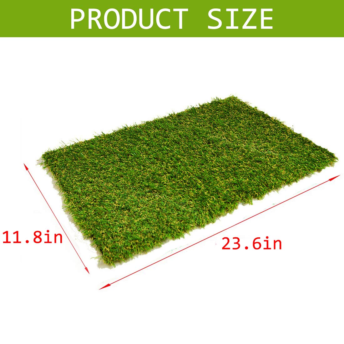 Hamiledyi Artificial Dog Grass Mat,Puppy Pee Pad Turf Rug Pet Indoor Replacement Potty Training With Drainage Holes For Dog Patio Lawn Decoration, 23.6”X 11.8”, 3Pcs