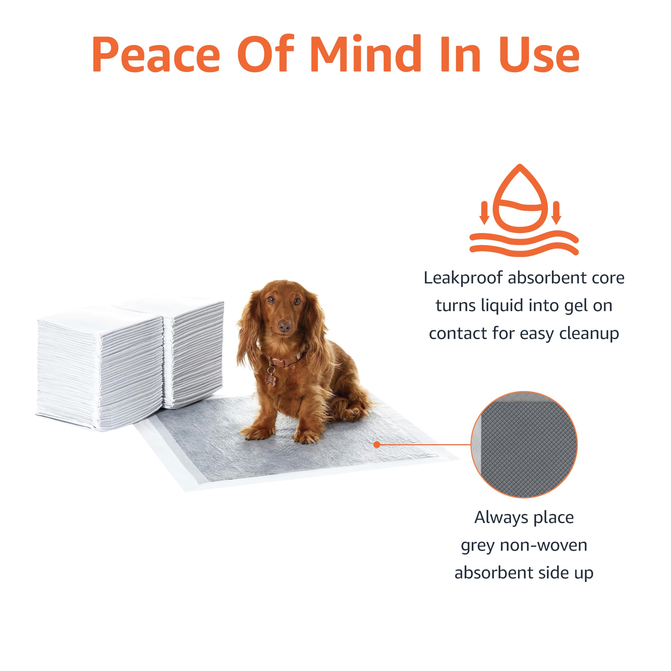 Amazon Basics Dog and Puppy Pee Pads with 5-Layer Leak-Proof Design and Super Absorbent Surface for Potty Training, Odor-Control