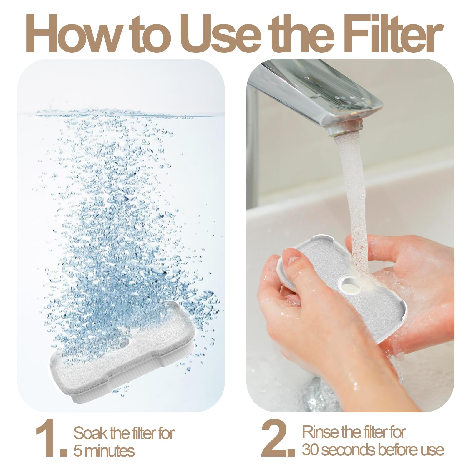 16 Packs Cat Water Fountain Filter Replacement Compatible with PETLIBRO Dockstream Cat Water Fountain PLWF005/PLWF115/PLWF105, 4