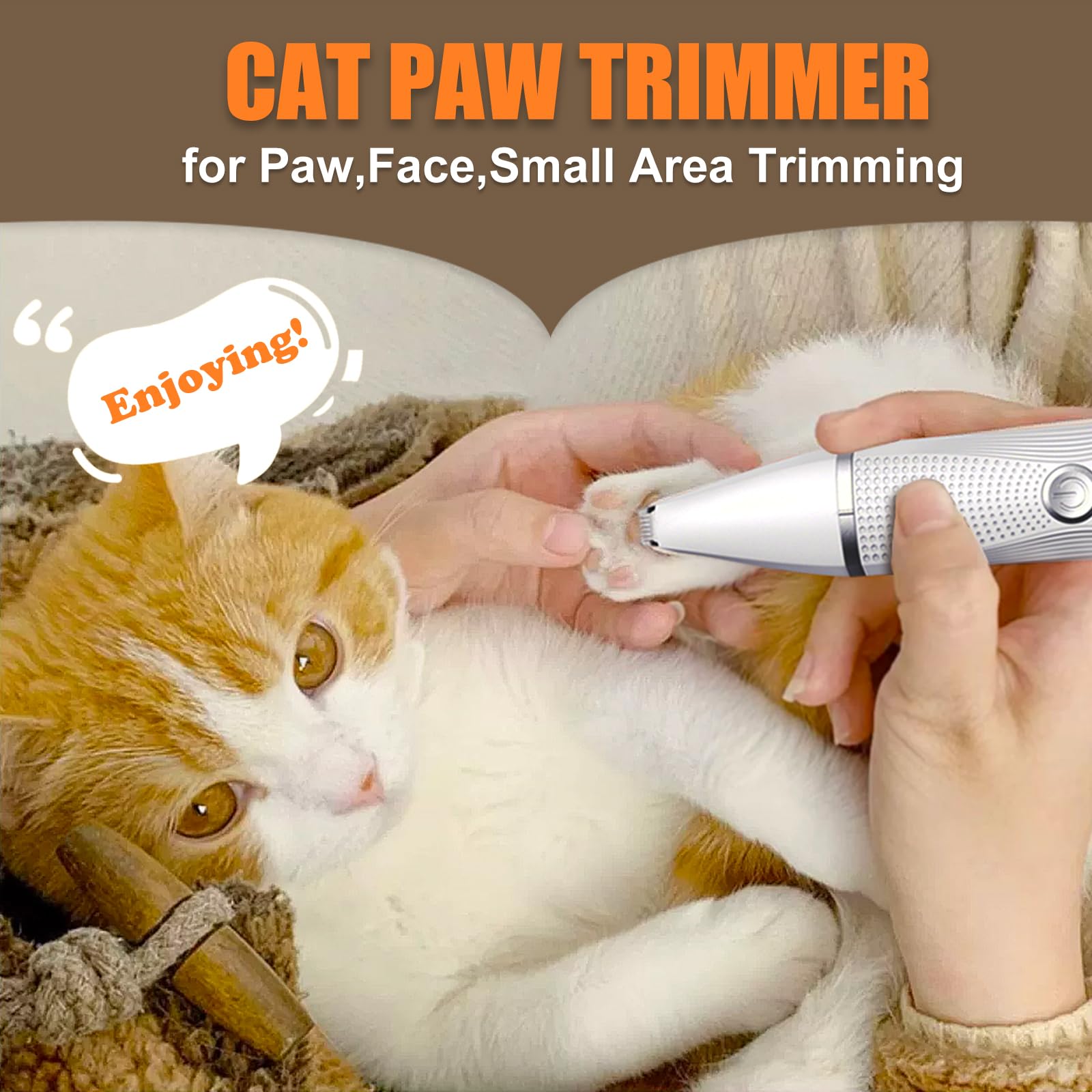 Bautrium Cat Grooming Clippers Kit With Paw Trimmer, 3 In 1 Electric Pet Hair Trimmer Supplies For Thick Matted Hair, Heavy Coat