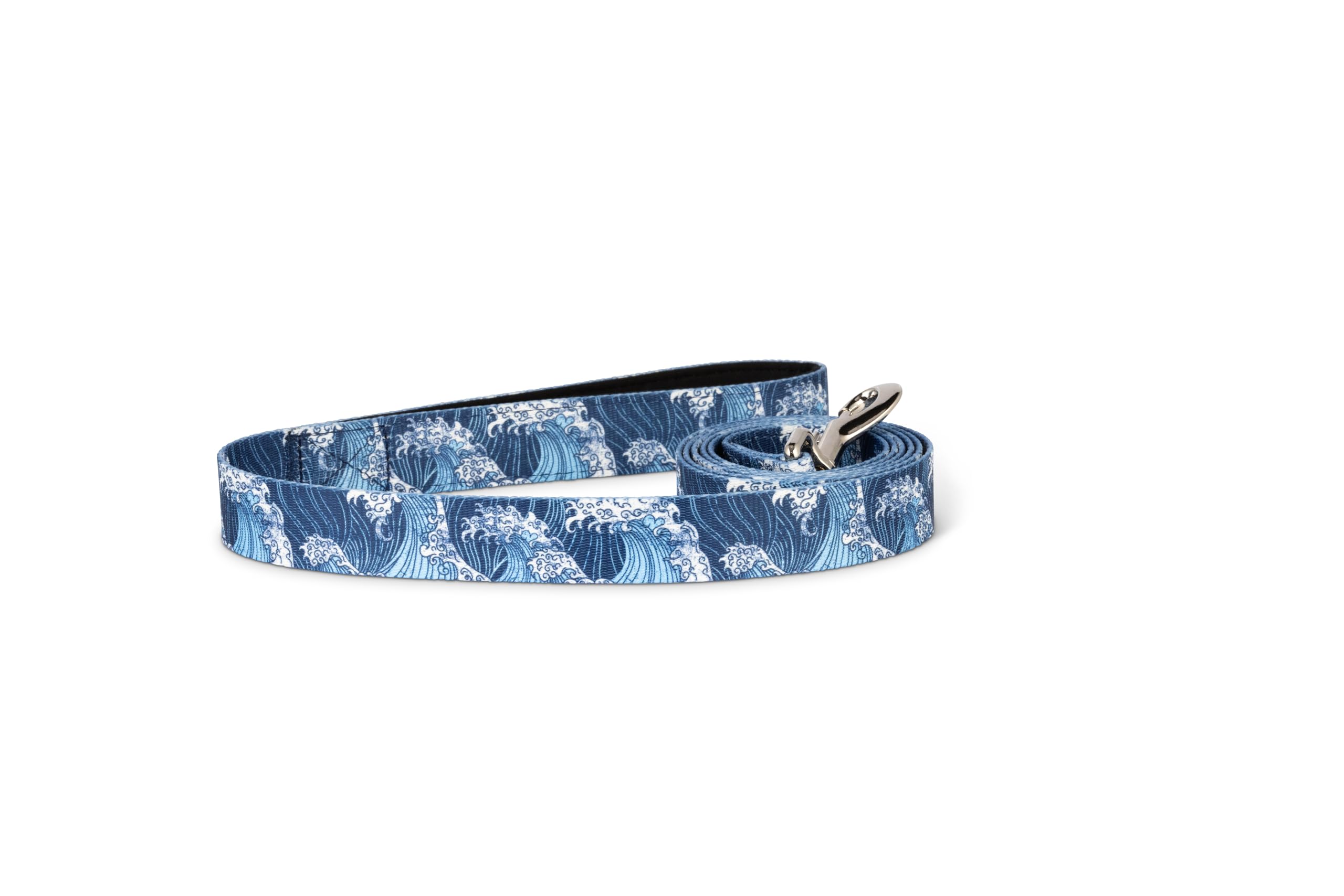 Salty Paws Floral Print Dog Leash Heavy Duty Padded Handle For Small, Medium, Large Dogs Matching (Blue Wave, Medium 6' For Dogs