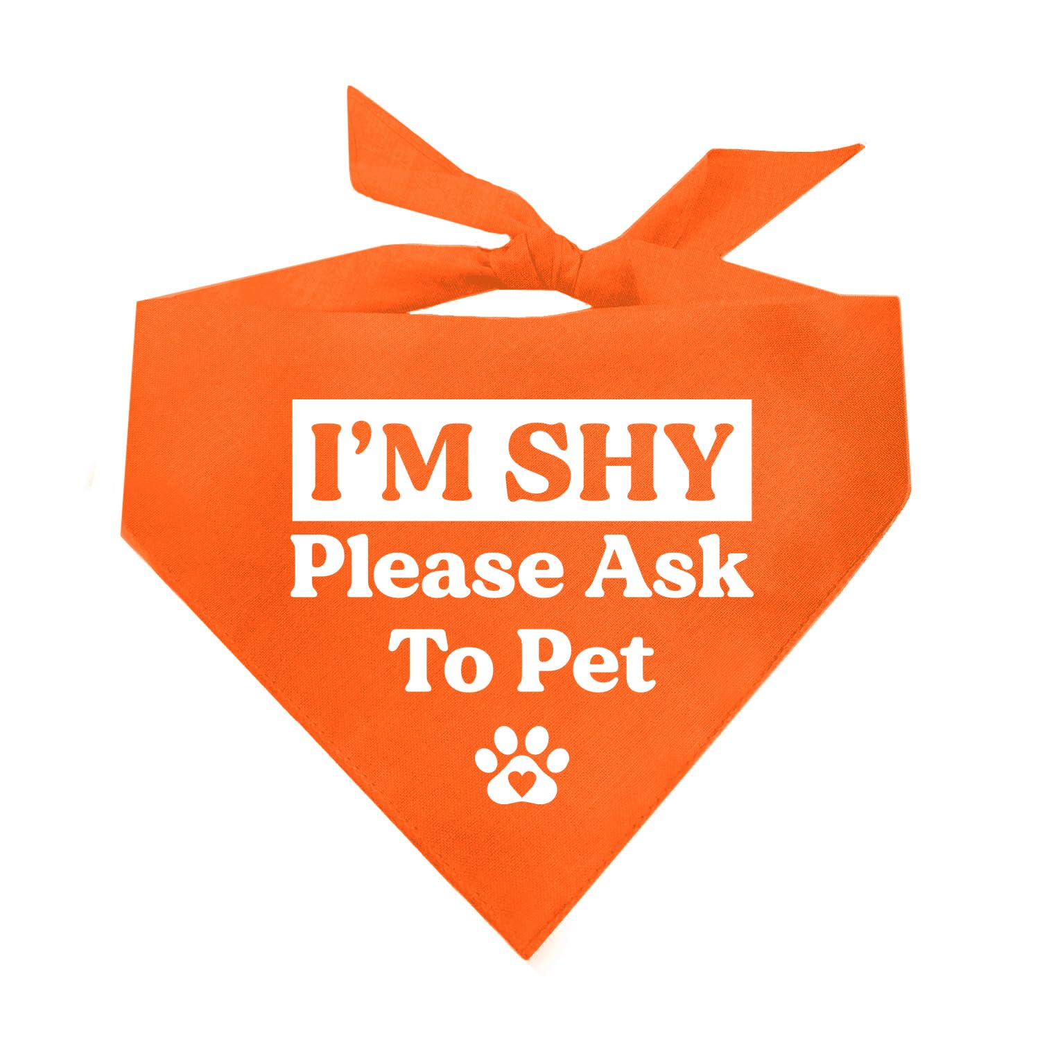I'M Shy Please Ask To Pet Dog Bandana (Orange, Os 590)