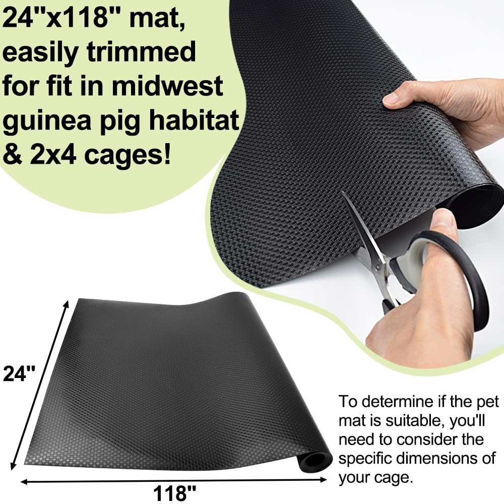 Tcypuhl Guinea Pig Bedding Cage Liner 24''  118'' 1Pcs Waterproof Rabbit Bedding, Waterproof And Reusable Guinea Pig Pads For Gu