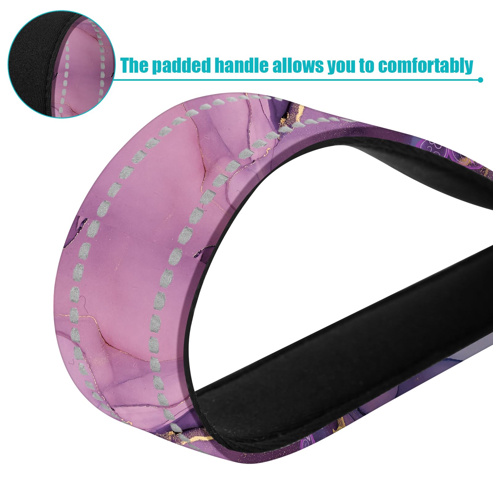 Purple Butterfly Nylon Short Dog Leash For Training Control - Reflective, Padded Handle - Medium & Large Dogs