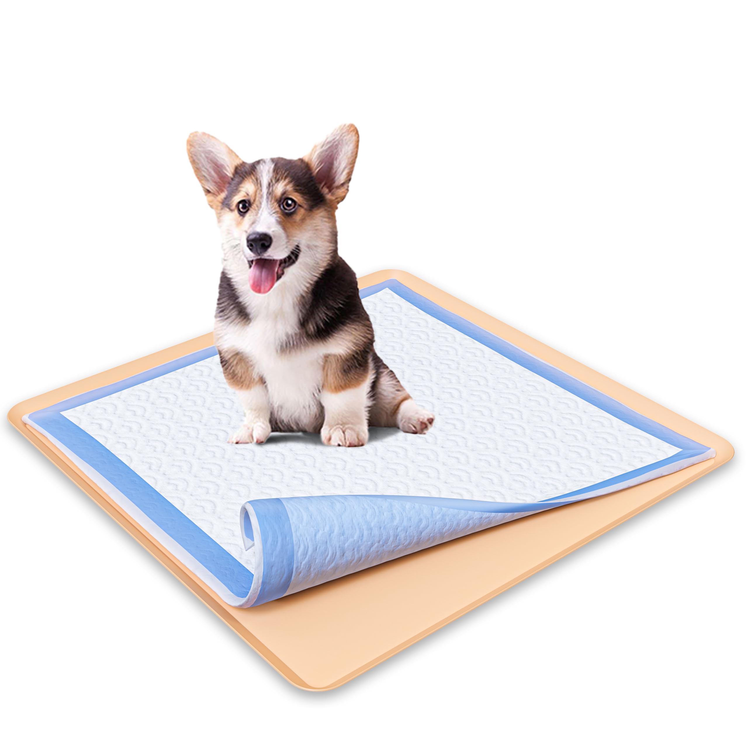 Skywin Dog Puppy Pad Holder Tray For 24X24 Inches Training Pads - Silicone Wee Wee Pad Holder, No Spill Pee Pad Holder For Dogs,