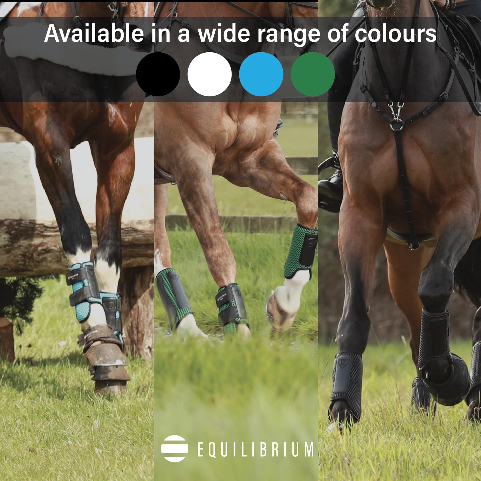 Equilibrium Tri-Zone Horse Impact Sports Boots (Medium Front) (White)