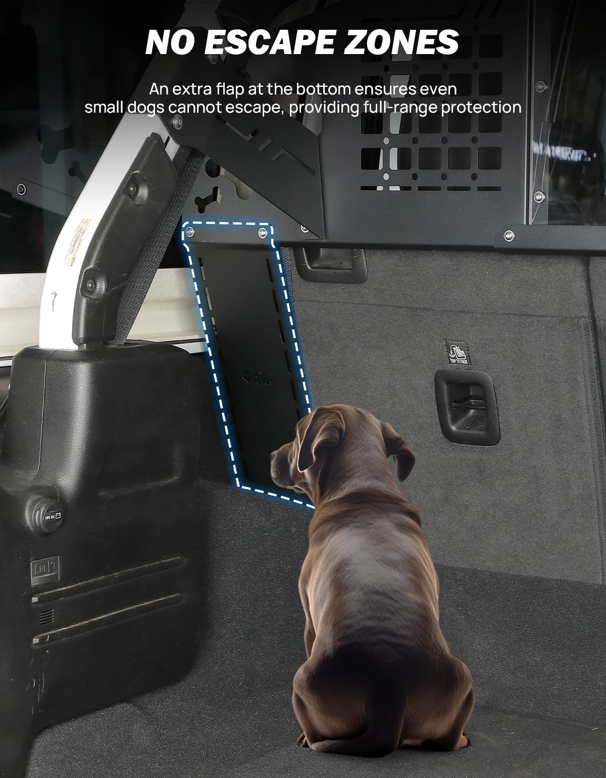 Joytutus Heavy Duty Dog Car Barrier For Wrangler Jl 2018-2024, Molle Compatible Dog Car Barrier For Cargo Area Car Divider, No D