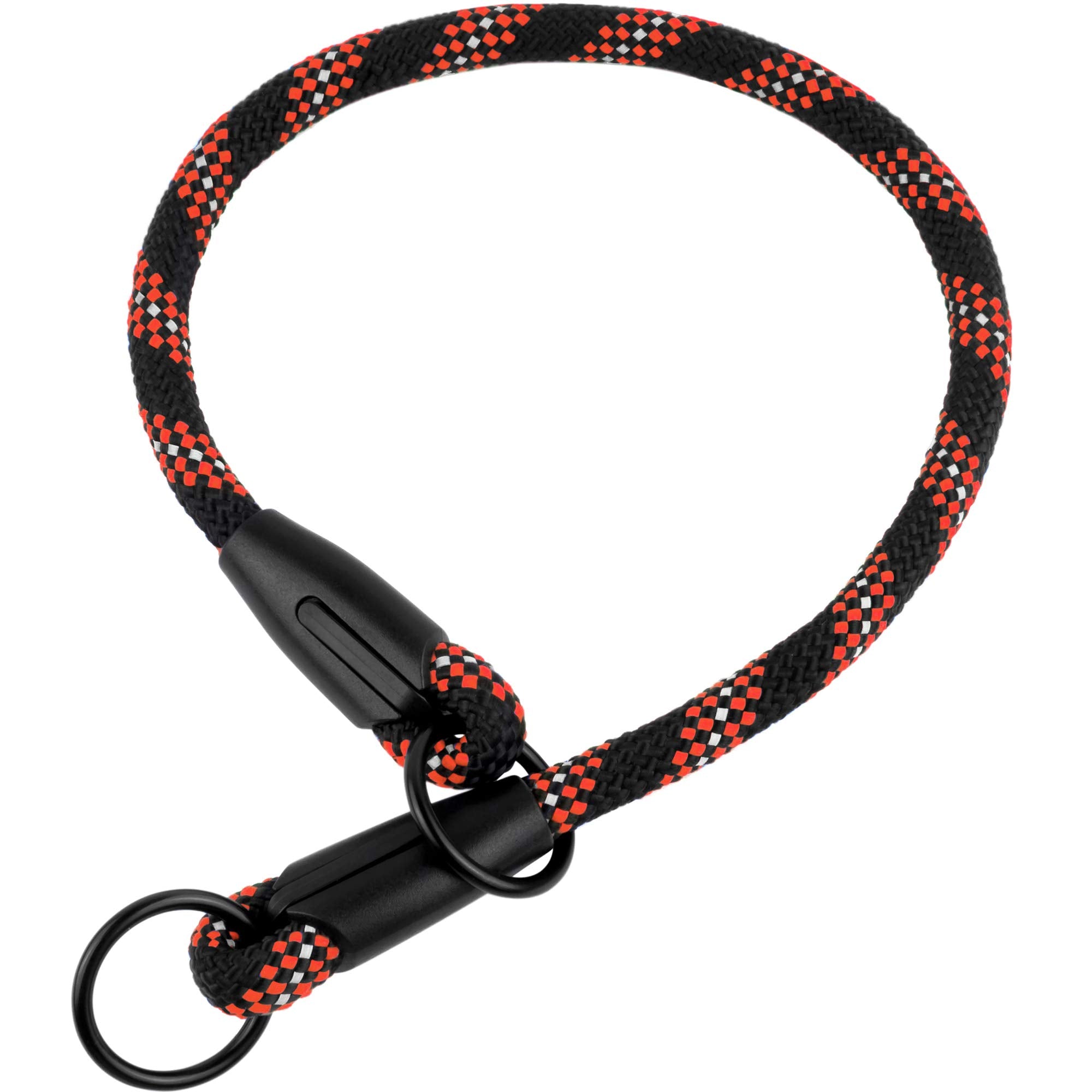 Bronzedog Rope Pro Training Dog Collar Braided No Pull Quick Release Round Lead Collars For Dogs Small Medium Large Puppy (L - 21.7' Long, Orange)