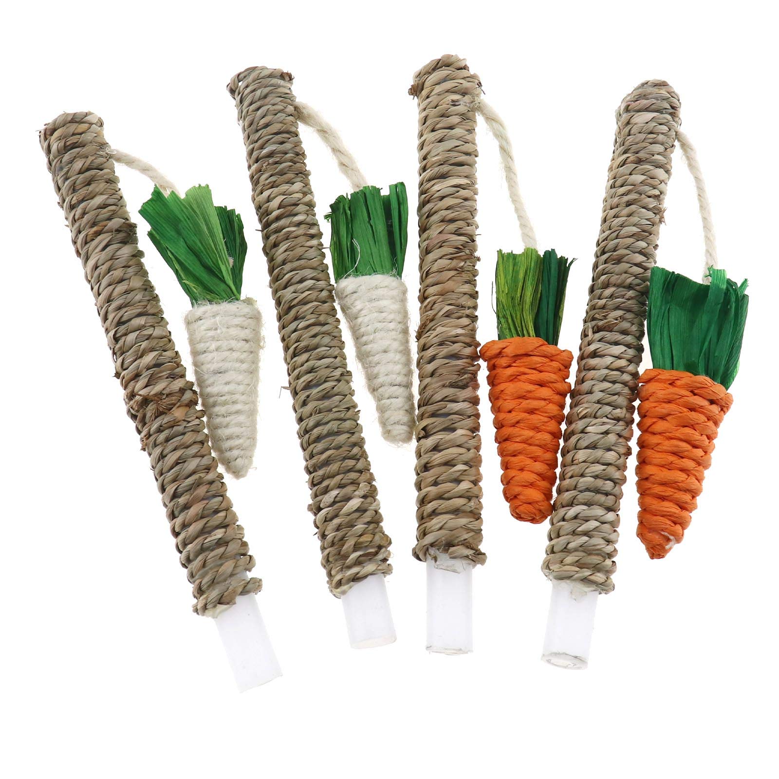 Micro Traders Bunny Toy Tree, With Imitative Carrot Hemp Rope Design For Scratching Chewing Funny Exercising Playing