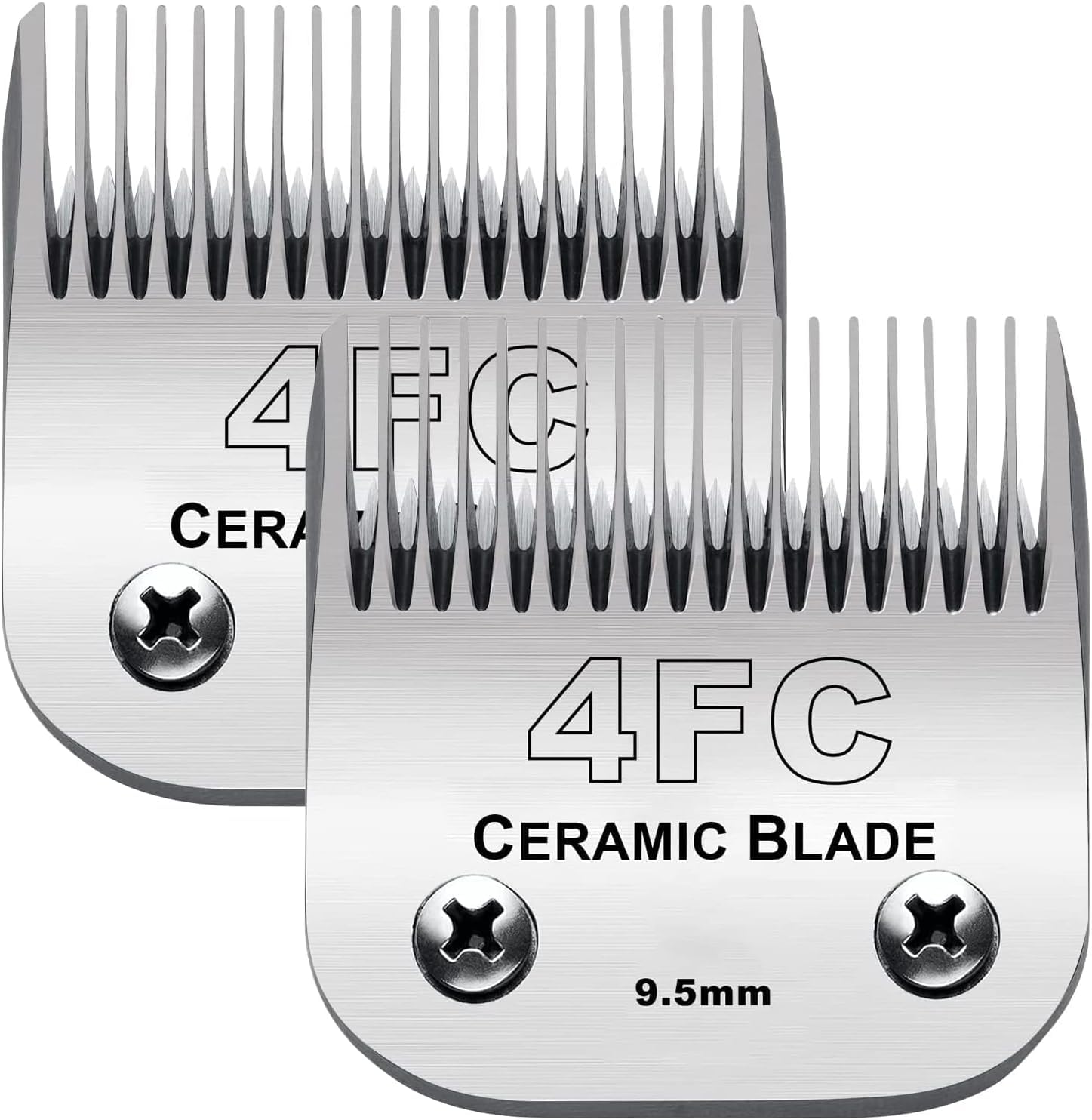 2Pc 4Fc Blade Detachable Pet Clipper Replacement Blades Compatible With Andis Pet Clipper/Oster A5/Wahl Km Series Dog Clipper,Ceramic Blade & Stainless Steel Blade