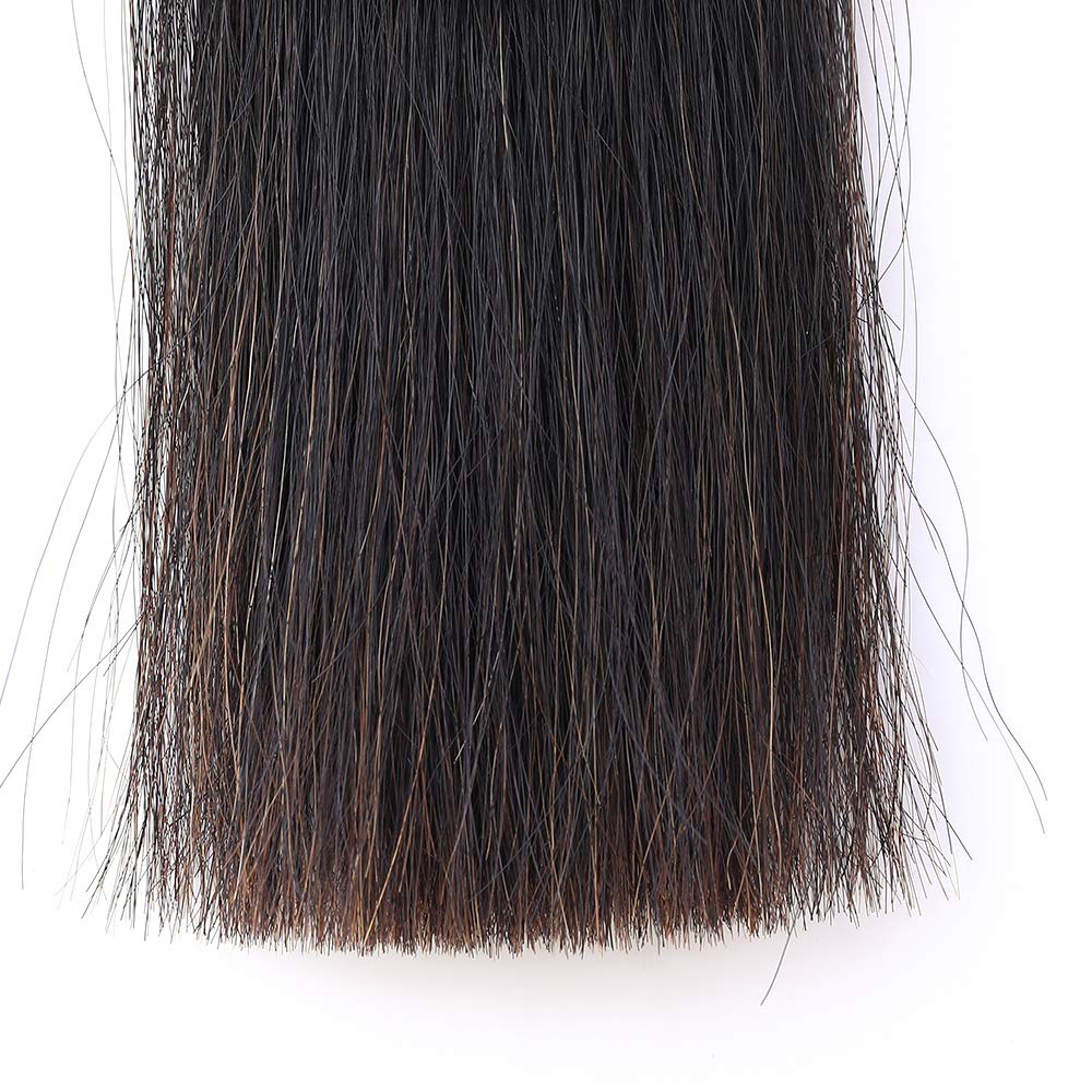 Y.J TAILS Horse Tail Extensions with Braided Horsehair Loop, Blunt Cut Bottom, 34-36 inches Long and 1 lb Weight (Natural Black)