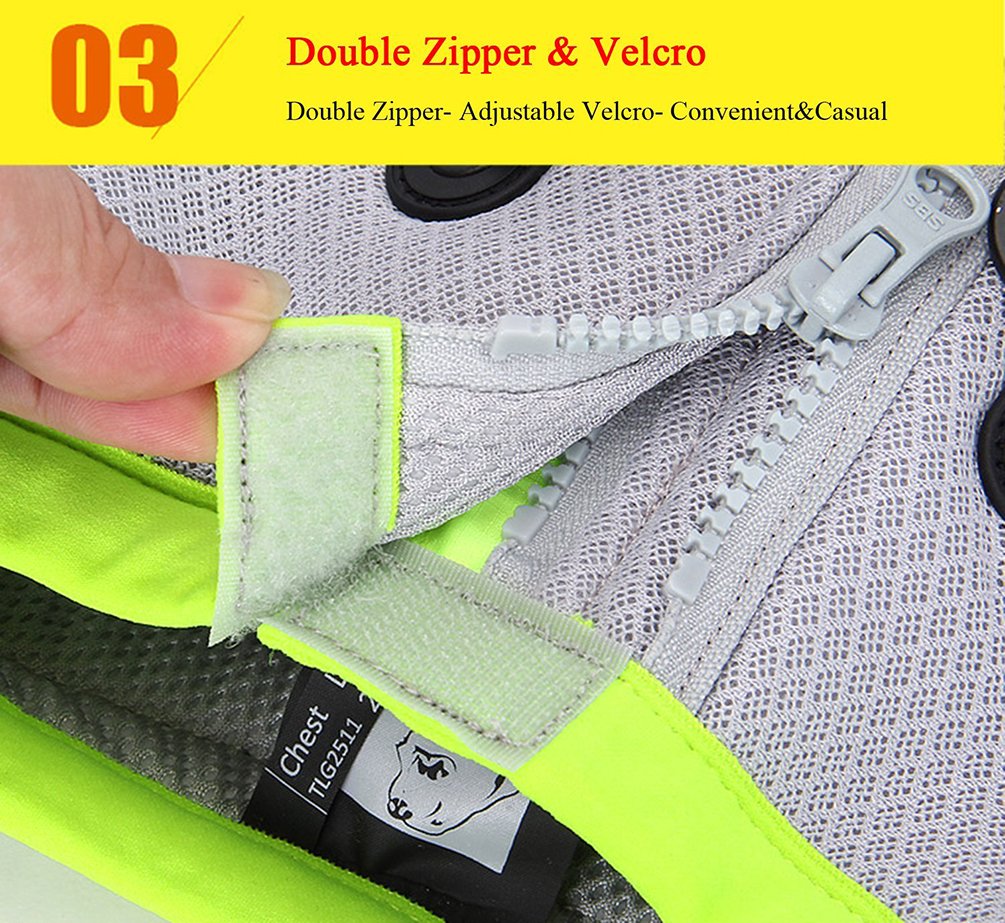 Sgoda Dog Cooling Vest Harness Cooler Jacket Grey Orange X-Large