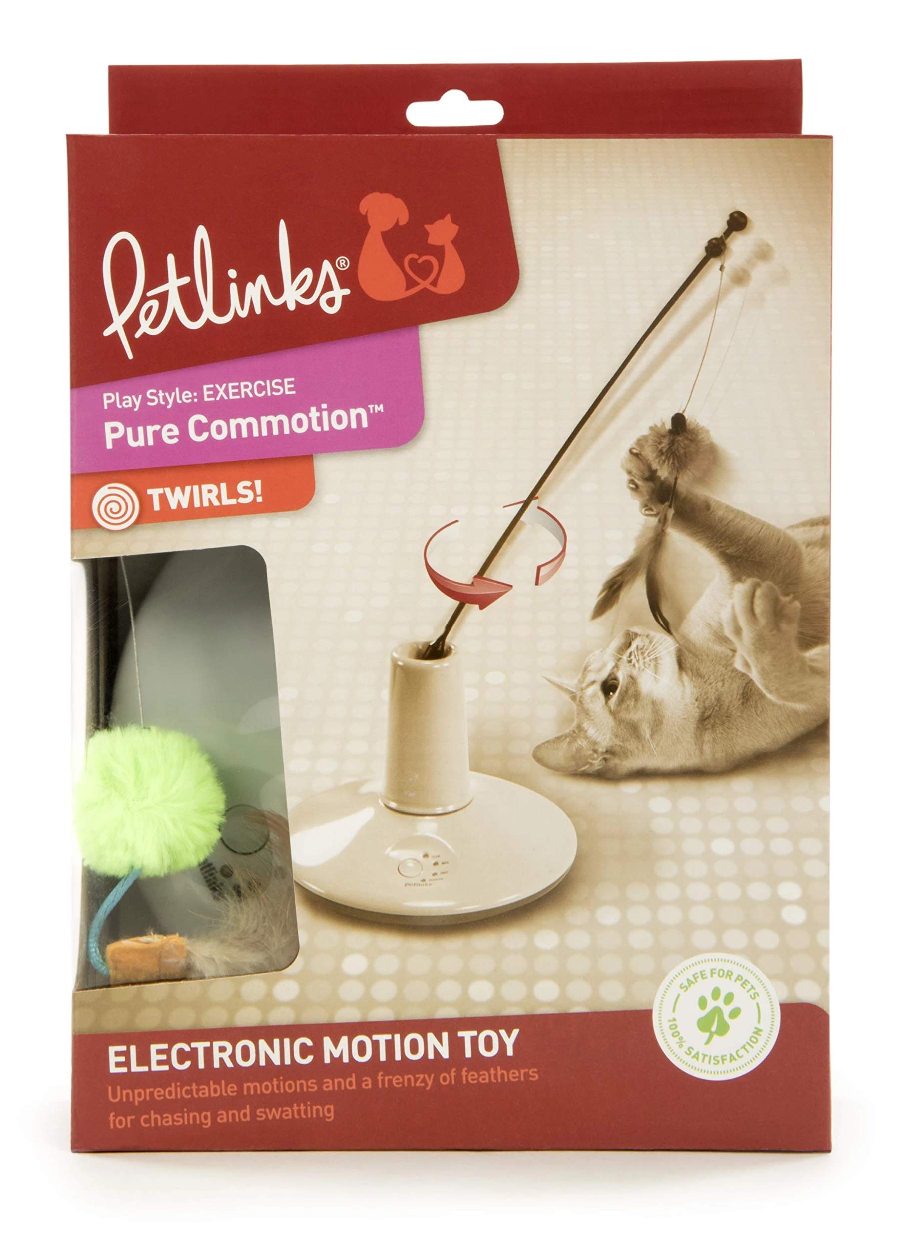 Petlinks Pure Commotion Cat Toy Electronic Motion Toy, Brown, 10 In