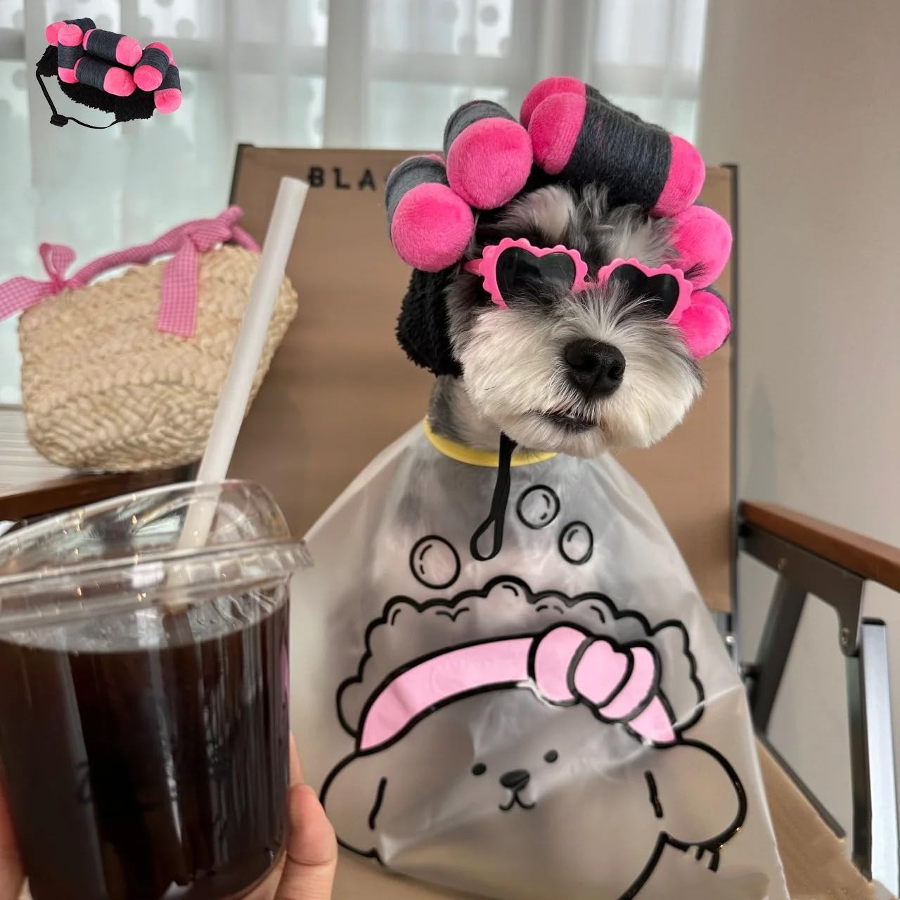 Spa Day Dog Halloween Costume Cosplay Wig, Curly Hair Pet Cat Wigs For Halloween Parties Dog Hats Wigs For Small Medium And Larg