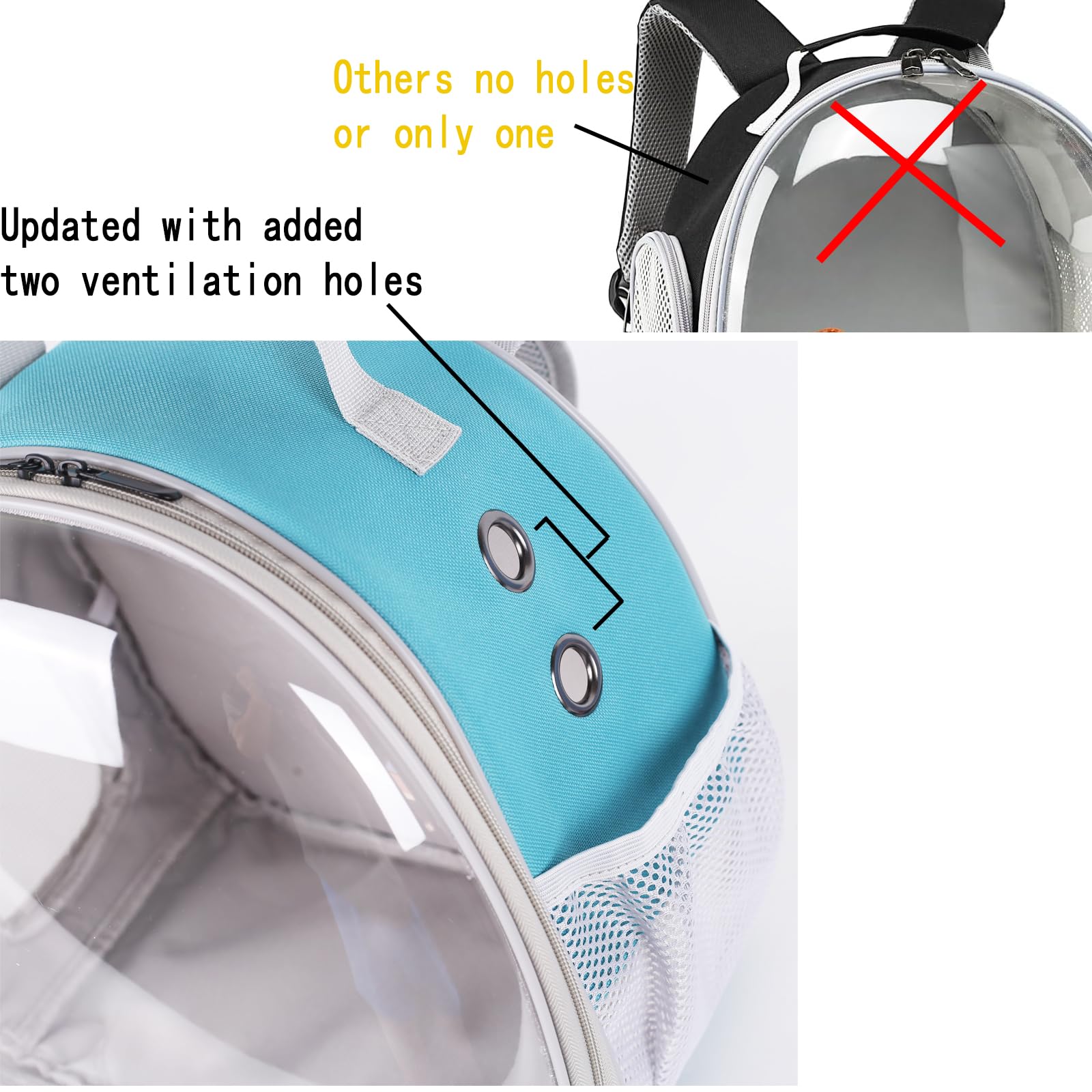 Crested Geckos Backpack Carrier,Reptile Portable Backpack Carrier With Small Backpack Harness Leash Set,Space Capsule Clear Bubb