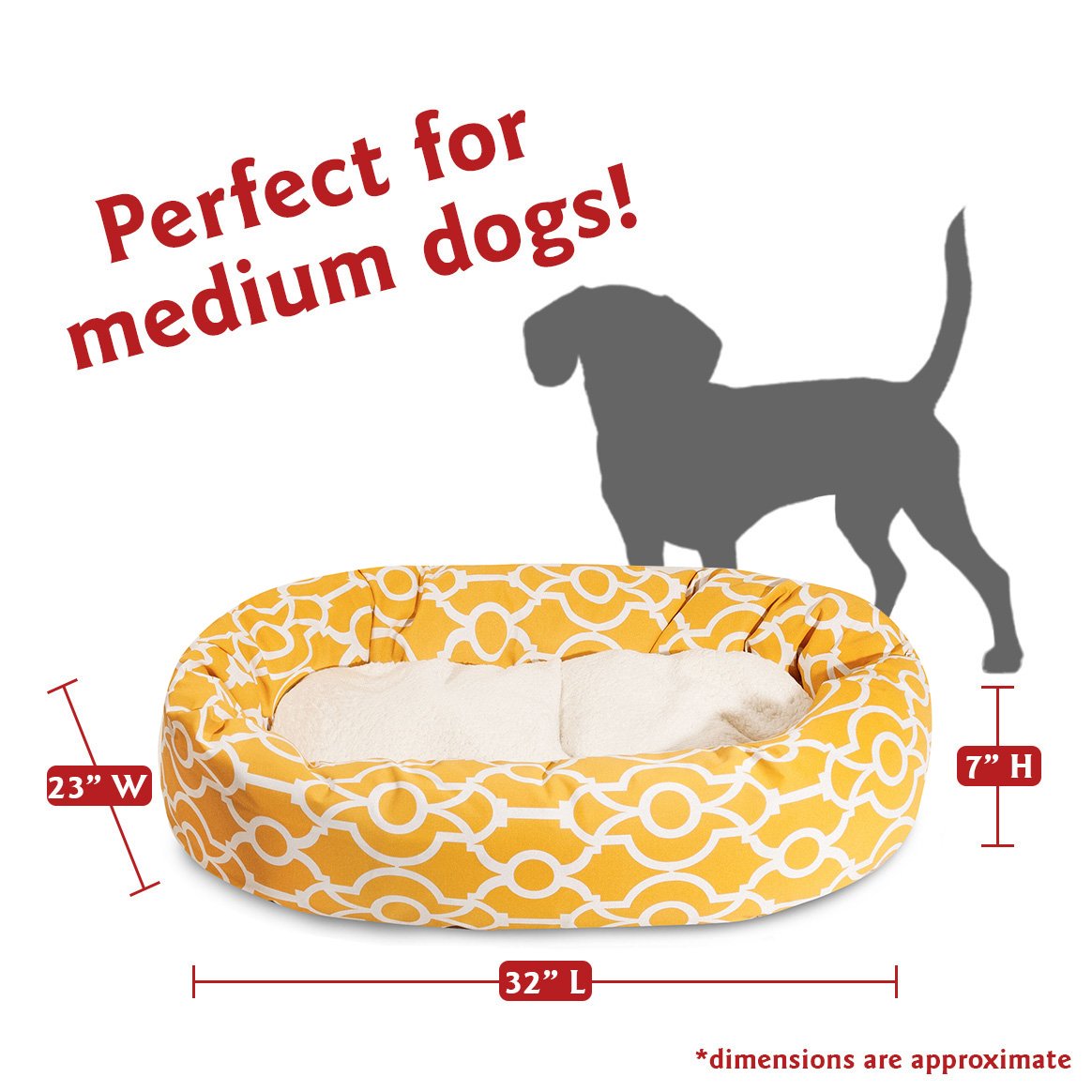 Majestic Pet 32' Athens Citrus Sherpa Bagel Bed
