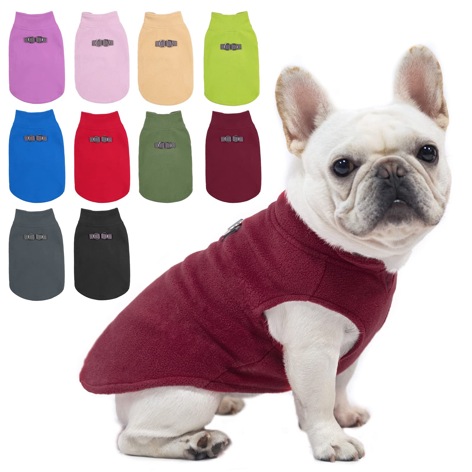 Beautyzoo Dog Fleece Vest Sweater Winter Jacket For Small And Medium Dogs With D-Ring Leash Cold Weather Coat Hoodie For Xs S M Dogs Boy Or Girls