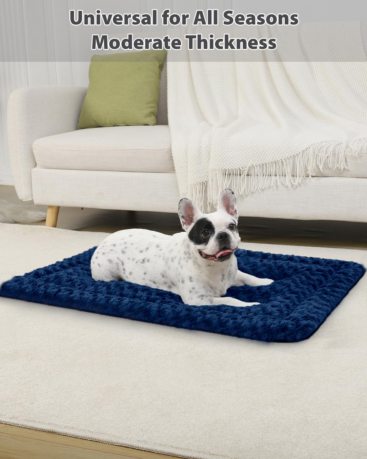 Washable Dog Bed Mat Reversible Dog Crate Pad Soft Fluffy Pet Kennel Beds Dog Sleeping Mattress For Large Jumbo Medium Small Dog