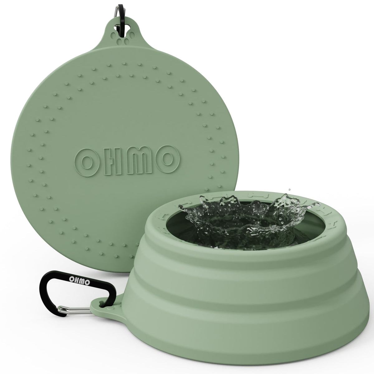 OHMO Spill Proof Collapsible Dog Water Bowl 24oz for Cars, No Splash Portable Bowls for Dog Travel, Pet Essentials for Road Trip