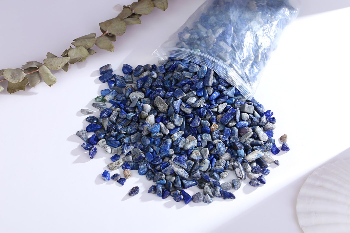 QINJIEJIE 0.9Lbs Lapis Lazuli Rocks for Plants Bulk Succulent Small Stone Natural Decorative Aquarium Gravel Fish Tank Irregular