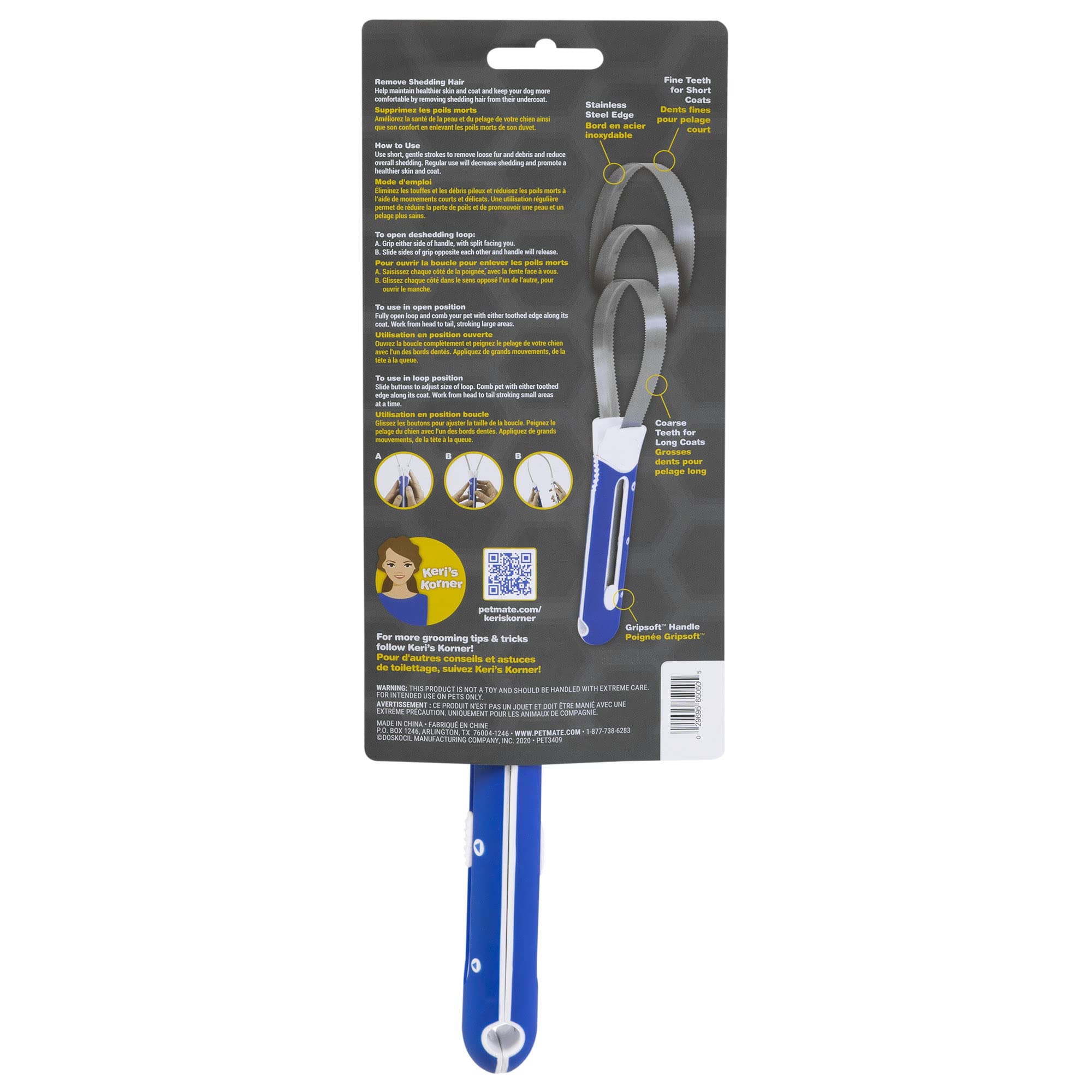 JW Pet Company Dog Deshedding Loop, Color may vary