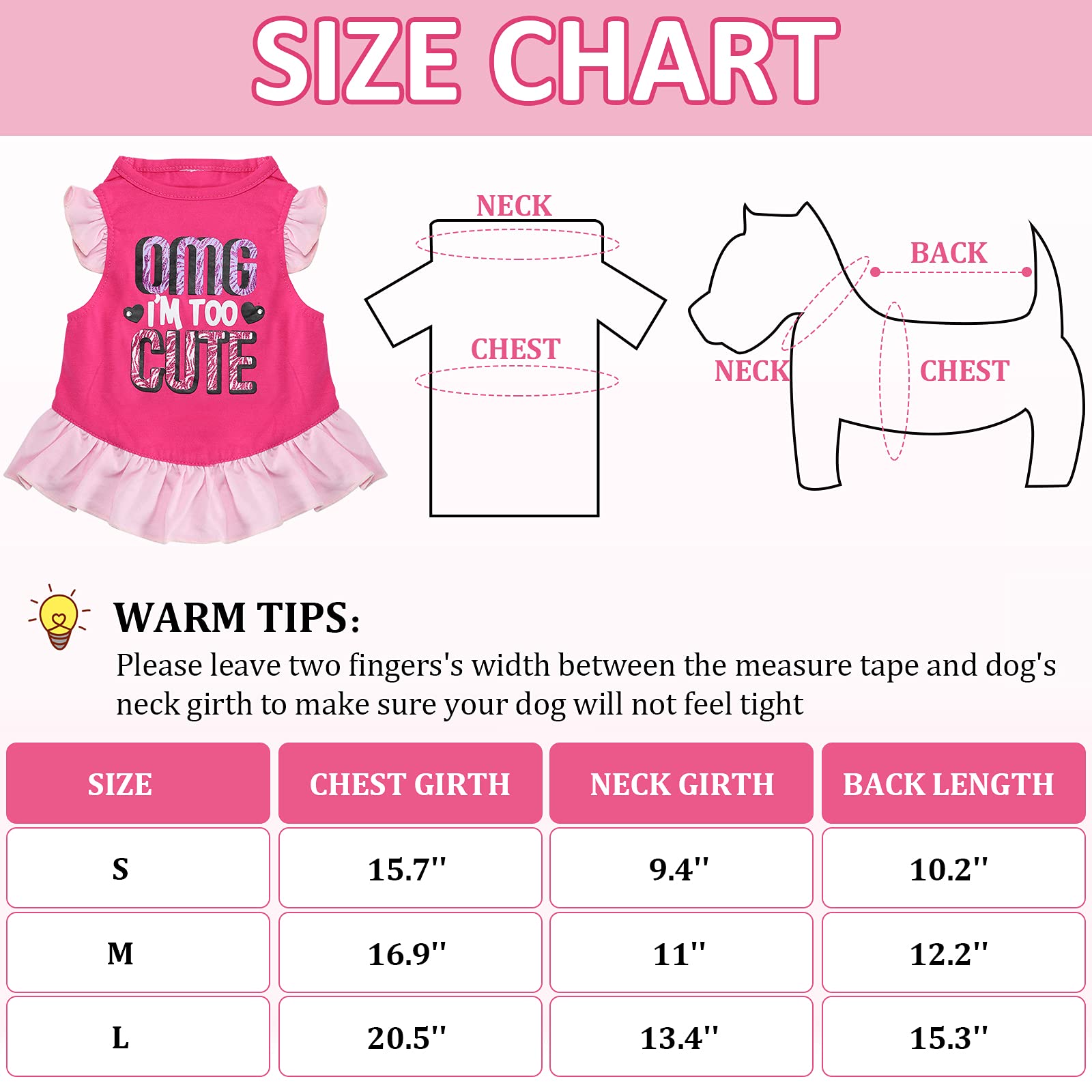 2 Pieces Dog Dresses For Small Dogs Cute Girl Female Dog Dress Mommy Puppy Shirt Skirt Doggie Dresses Pet Summer Clothes Apparel For Dogs And Cats (Omg And Angel,Small)