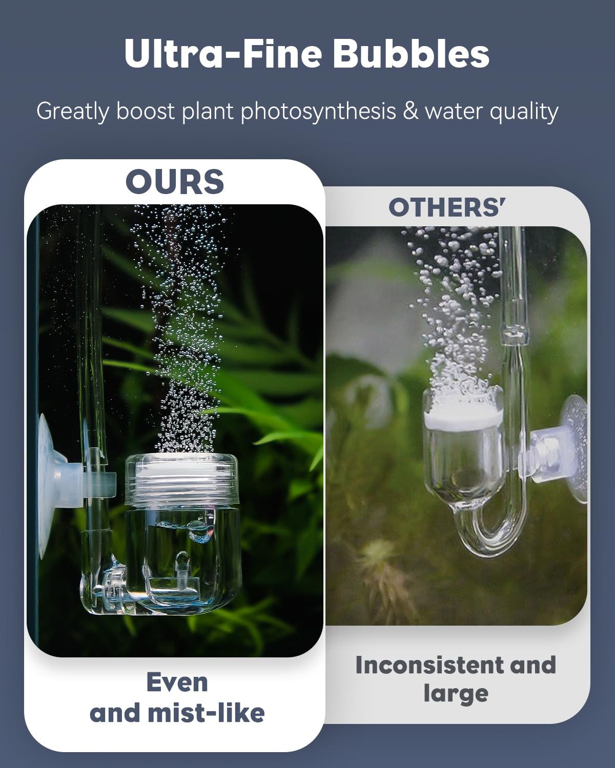 Pawfly CO2 Diffuser for Aquarium Plants, Clear Acrylic, Small Size, Model Pawfly-2082-TP, Includes Ceramic Disc Bubble Counter