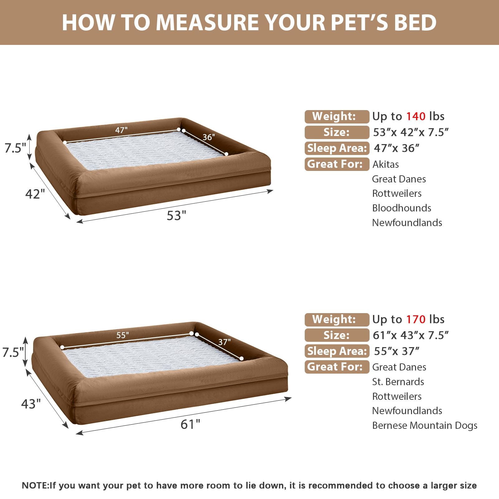 Wnpethome Washable Dog Beds Large Sized Dog, Xxxl Dog Couch, Orthopedic Dog Sofa Bed With Removable & Waterproof Cover, Extra La