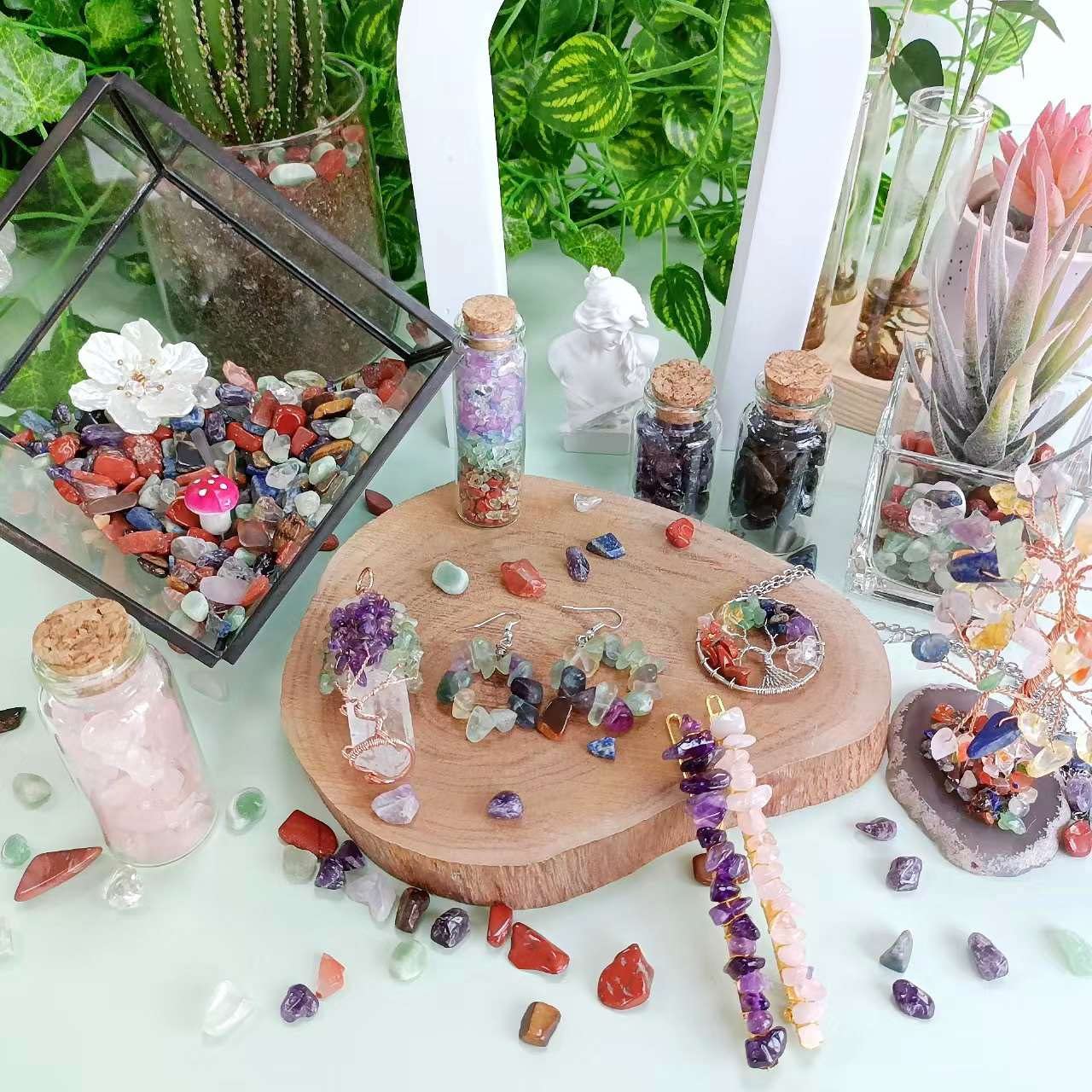 1lb Fluorite Crystal Aquarium Gravel Polished Tumbled Stones Irregular Shaped Crystal Chips Bulk Natural Gemstone Rocks Vase Fil