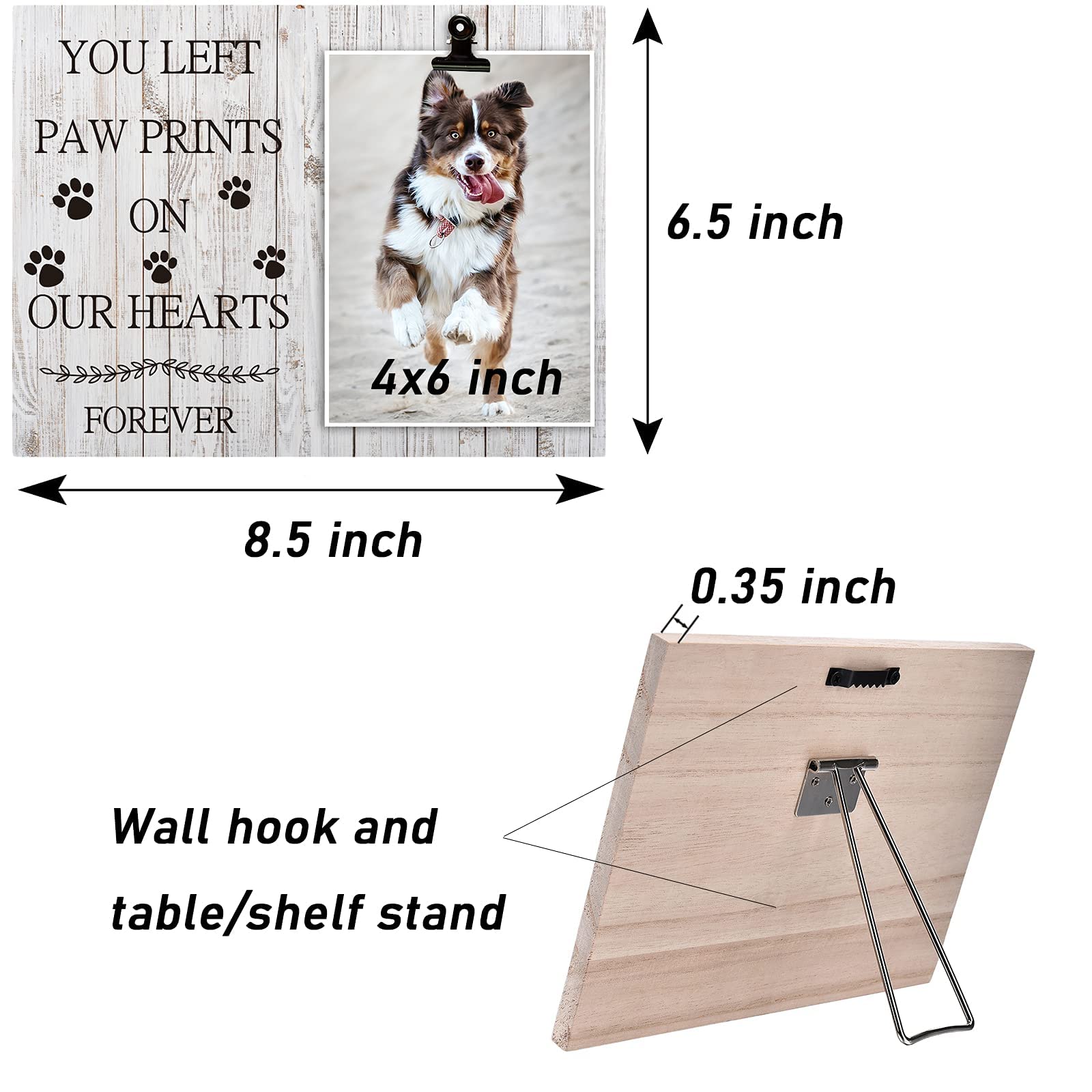 Kingnow Pet Picture Frame Cat Or Dog Frame 4X6 Memorial Pet Loss Picture Frame
