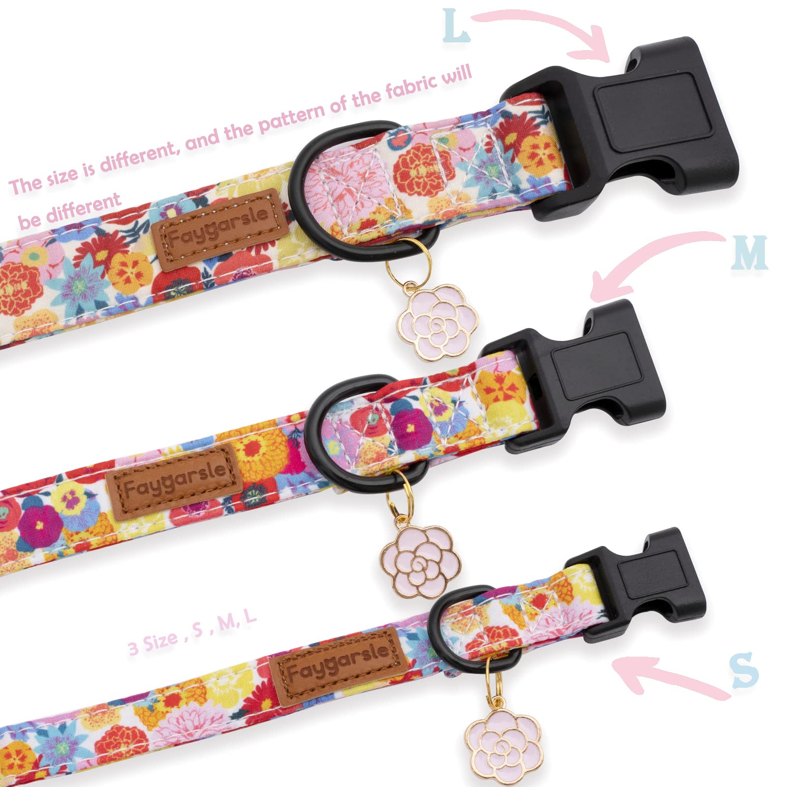 Faygarsle Floral Dog Collar For Girls And Female Dogs Soft And Fancy Pet Collar With Flower Design Ideal Pink Dog Collar For Sma