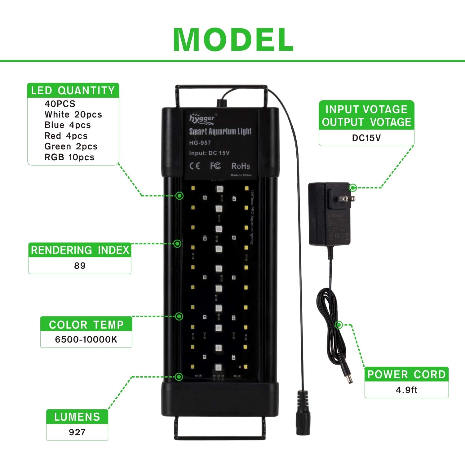 Hygger Aquarium Programmable Led Light, For 12~18In Long Full Spectrum Plant Fish Tank Light With Lcd Setting Display, 7 Colors, Sunrise Sunset Moon And Diy Mode, For Novices Advanced Players