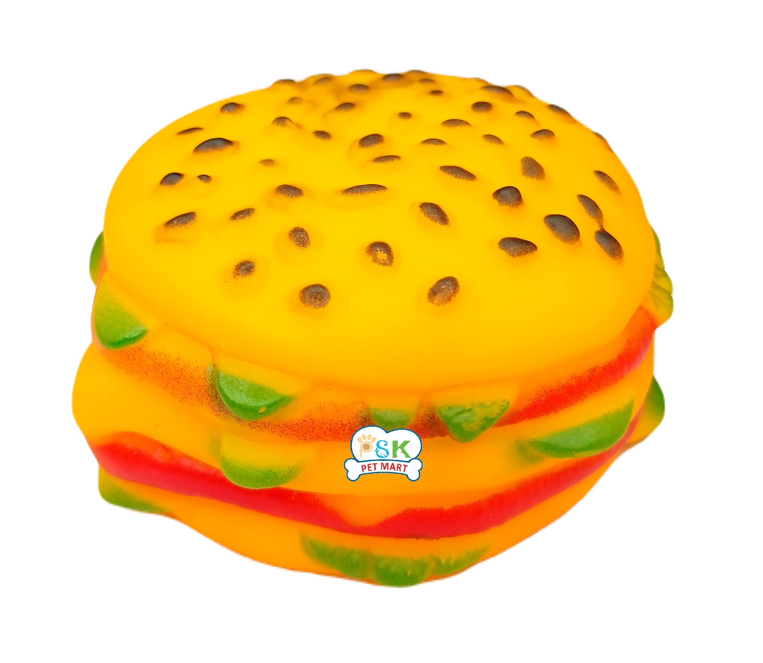 PSK PET MART Chew & Squeak Toy for Dogs | Fat Cheese Burger Squeaker All Breeds Small to Large (Pack in 1)