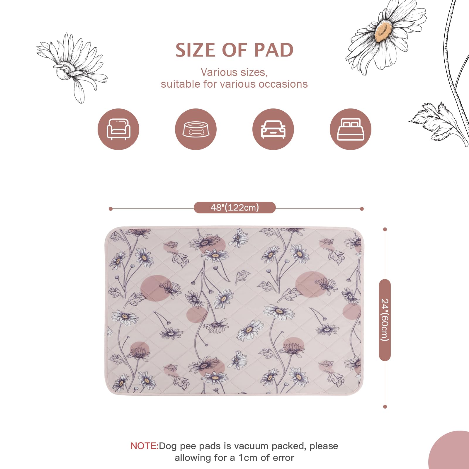 Ieuumler Washable Pee Pads For Dogs, 2 Pack Non-Slip & Waterproof Pack Whelping Pad, Reusable Washable Puppy Potty Training Pad