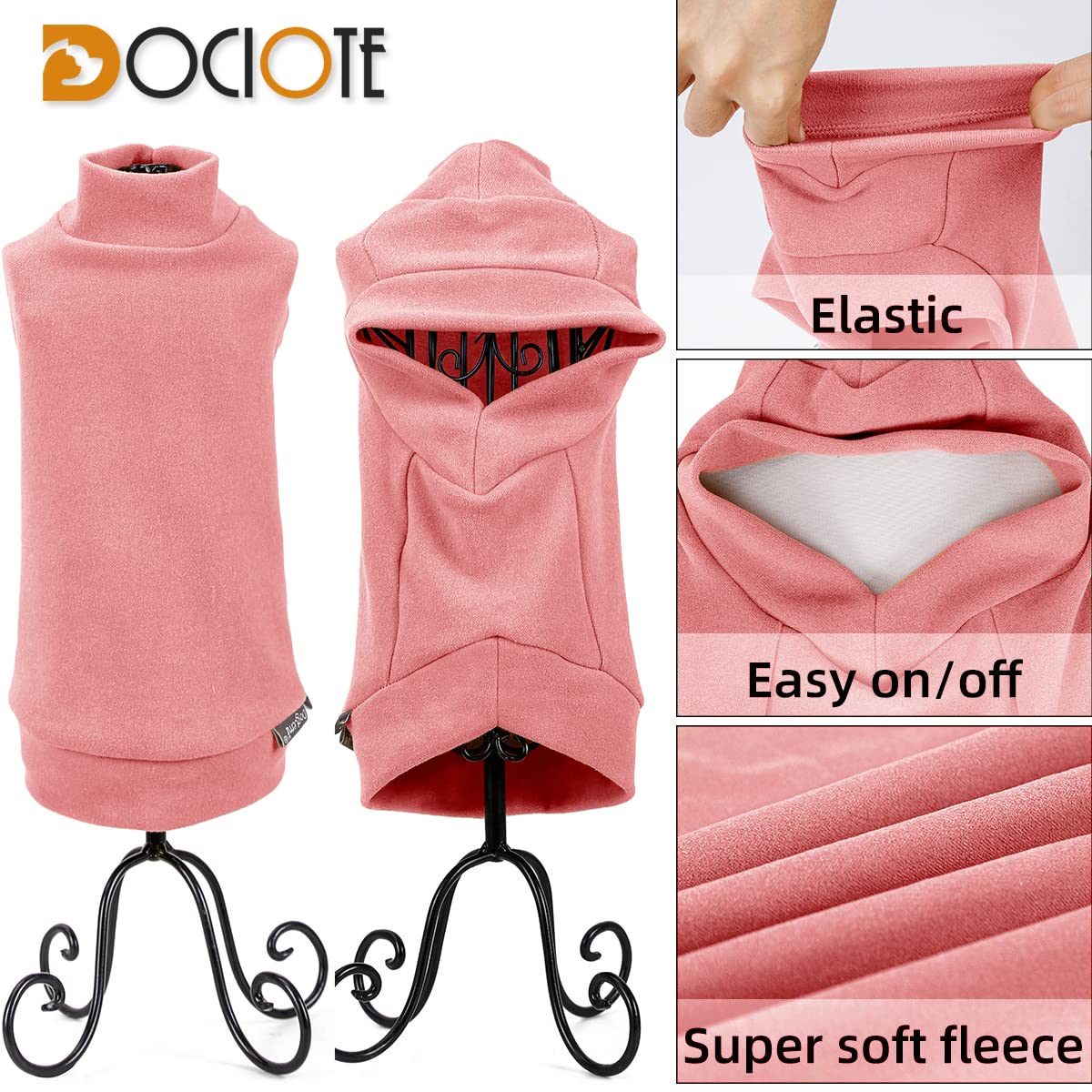 Small Dogs Fleece Dog Sweatshirt - Cold Weather Hoodies Spring Soft Vest Thickening Warm Cat Sweater Puppy Clothes Sweater Winter Sweatshirt Pet Pajamas For Small Dog Cat Puppy (Small, Red)