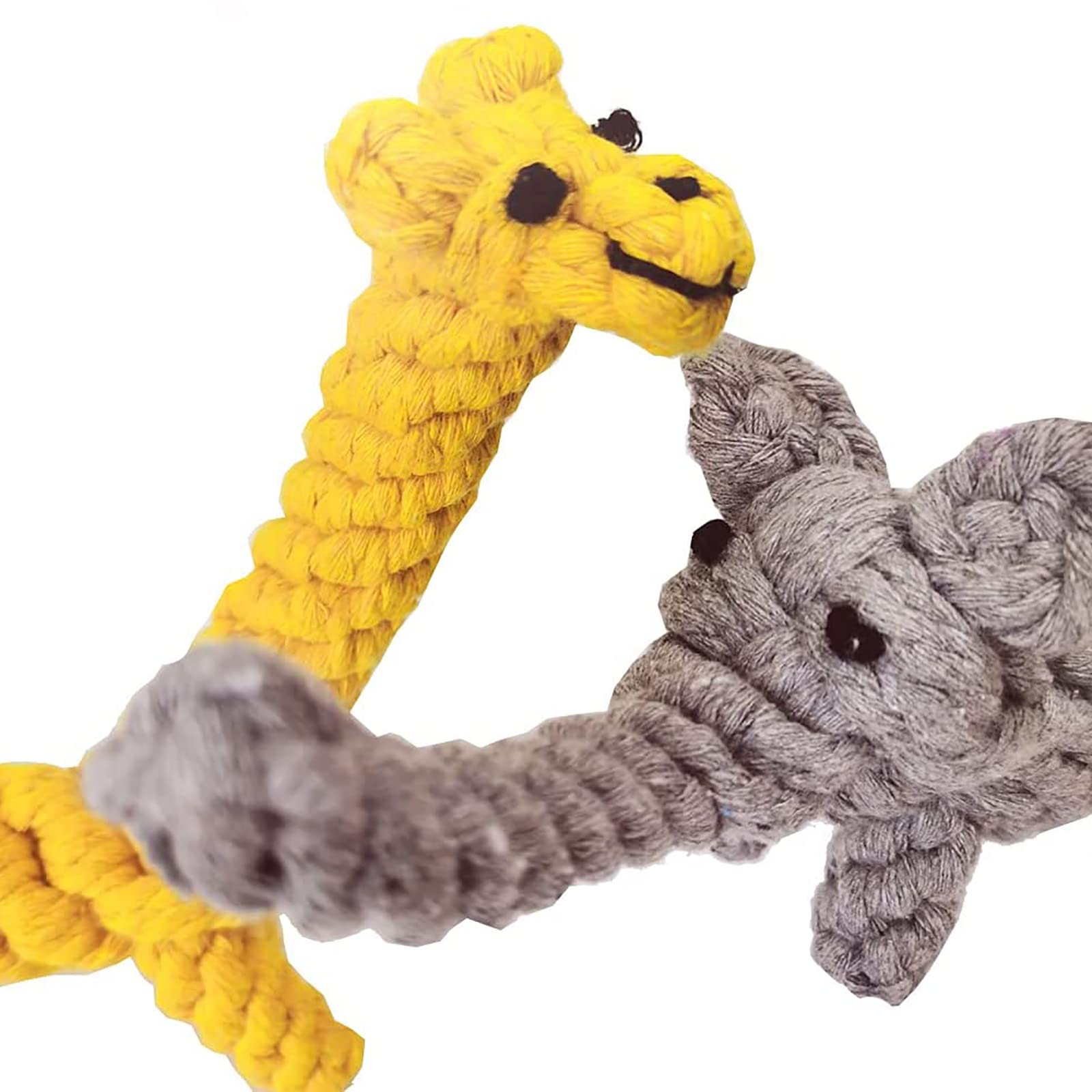Aduck Pet Puppy Dog Cotton Rope Chew Toys For Teeth Cleaning, Elephant And Giraffe Design
