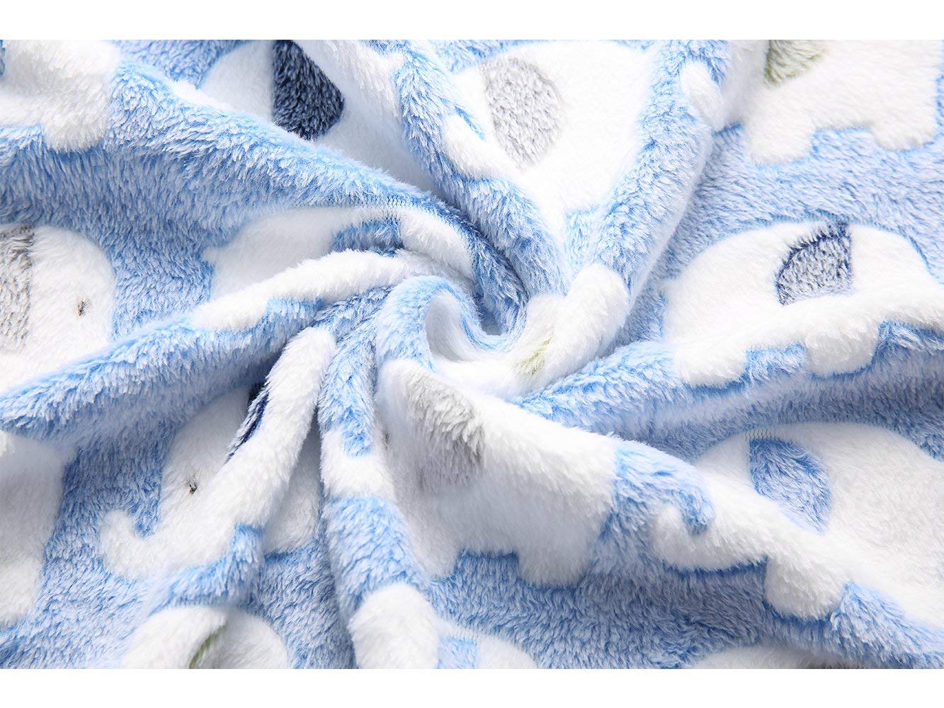 1 Pack 3 Blankets Super Soft Fluffy Premium Cute Elephant Pattern Pet Blanket Flannel Throw For Dog Puppy Cat Blue Small(23X16 Inch)