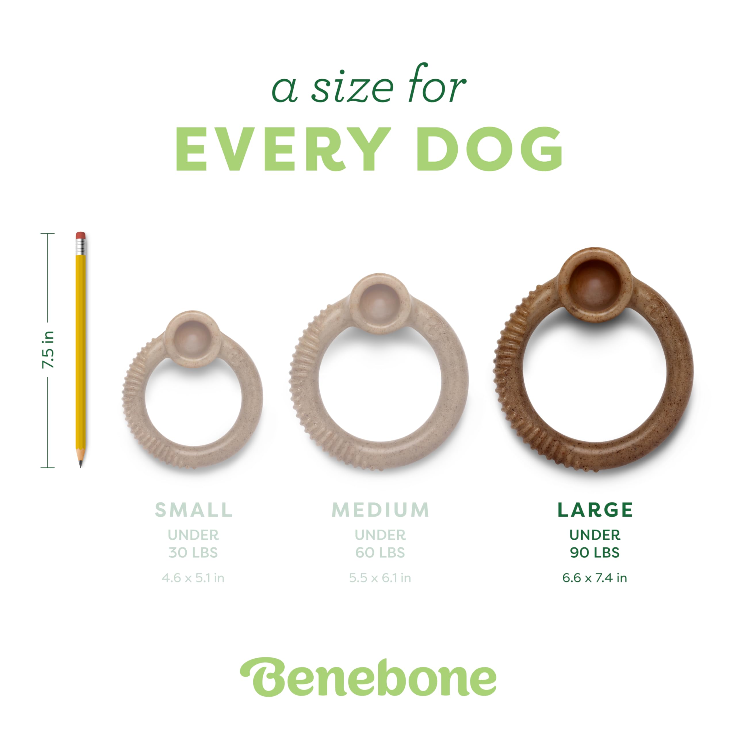 Benebone Ring Durable Dog Chew Toy For Aggressive Chewers, Real Bacon, Made In Usa, Large