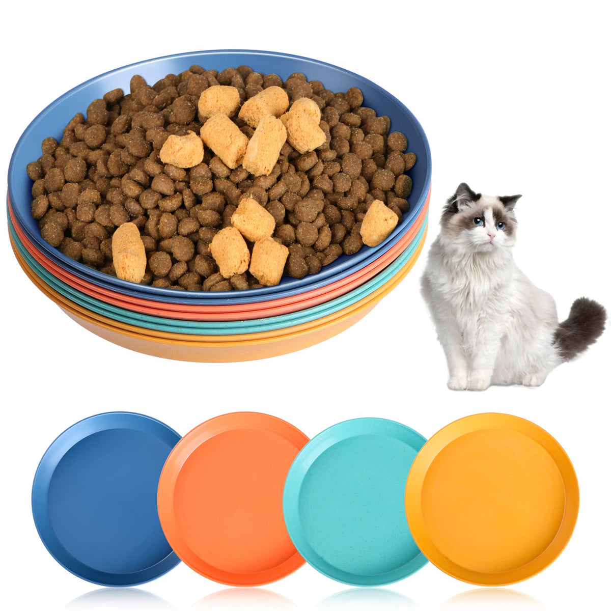 Hmdzmr Cat Bowls For Food And Water, 6 Inch Whisker Fatigue Free Cat Food Bowl, Unbreakable Wheat Straw Cat Dishes, Environment 