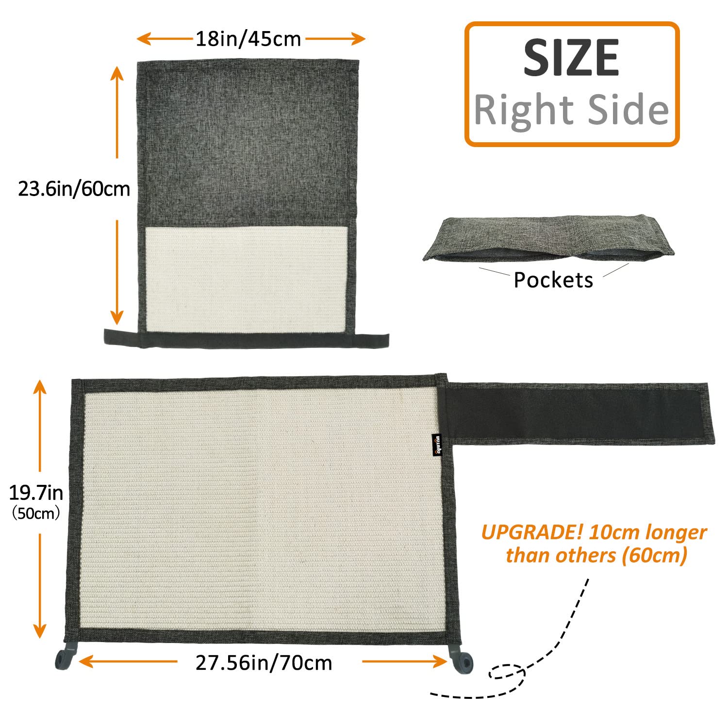 Natuya Furniture Protectors From Cats-Cat Couch Protector Large Sisal Cat Scratching Mat-Protect Sofa Corner Cushion Chair (Sisa